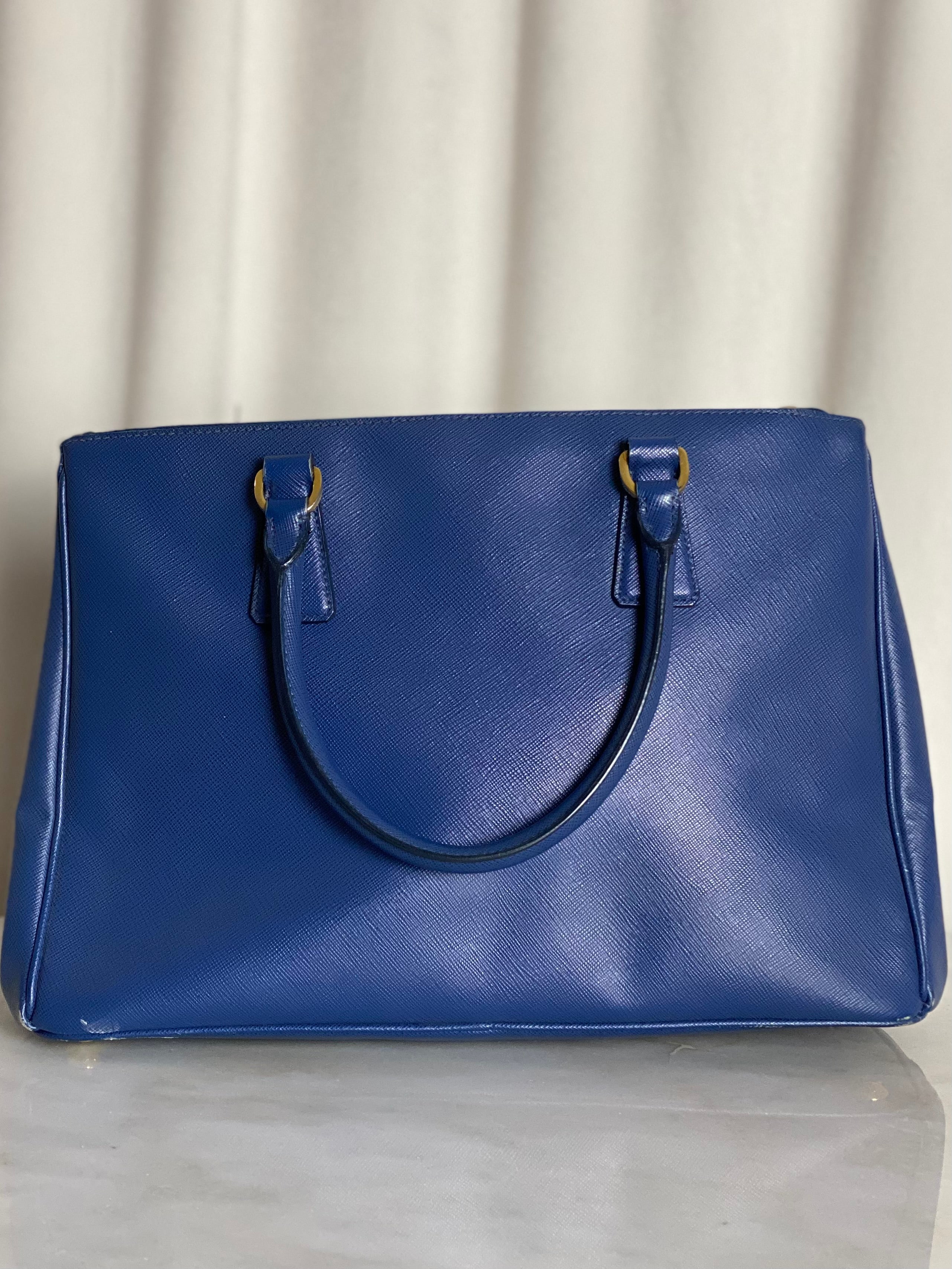 Prada Blue 2 Zip Tote Bag