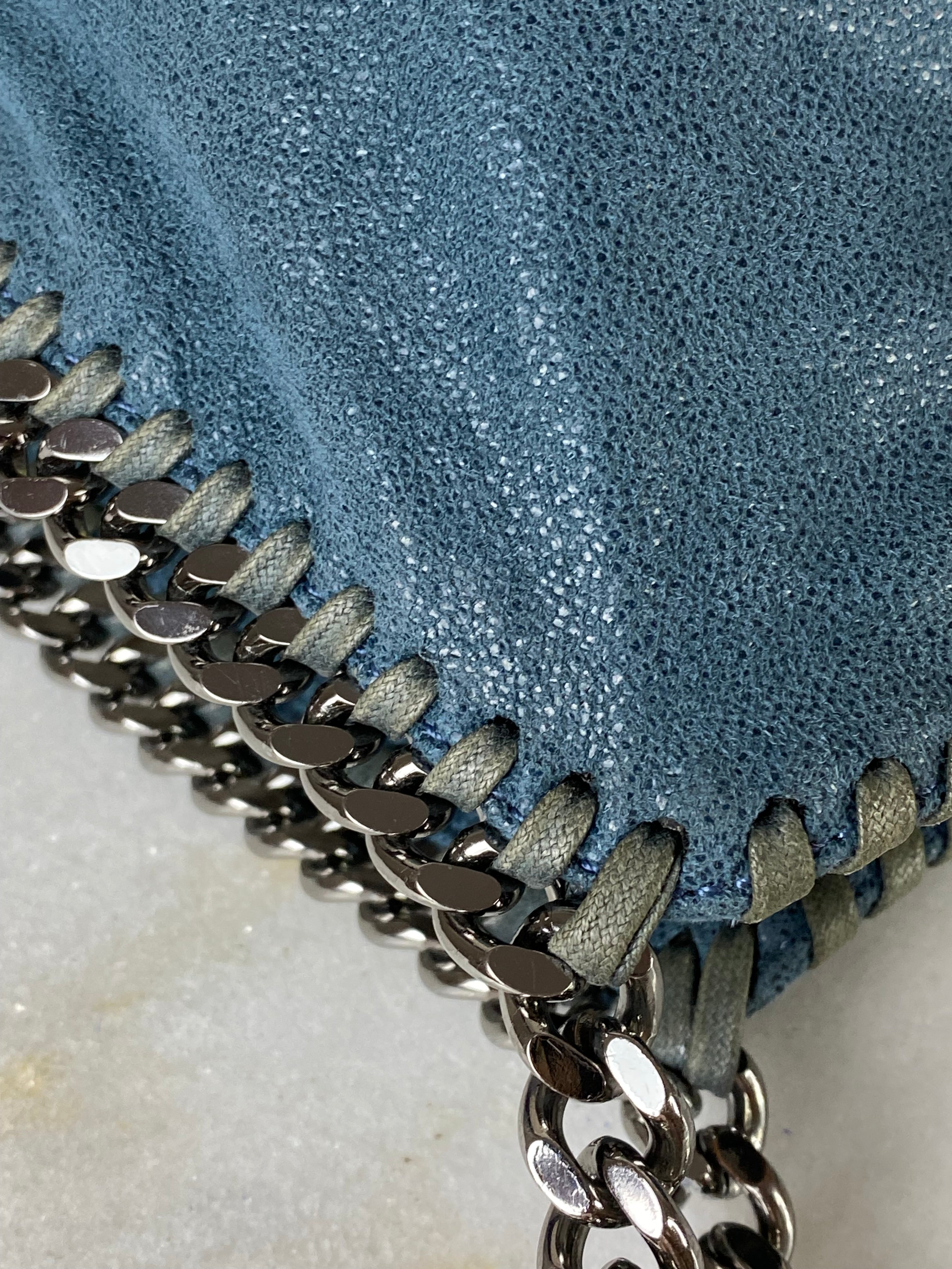 Stella Mccartney Blue Falabella Fold Over Tote Bag-handbag-Stella Mccartney-The Closet Egypt