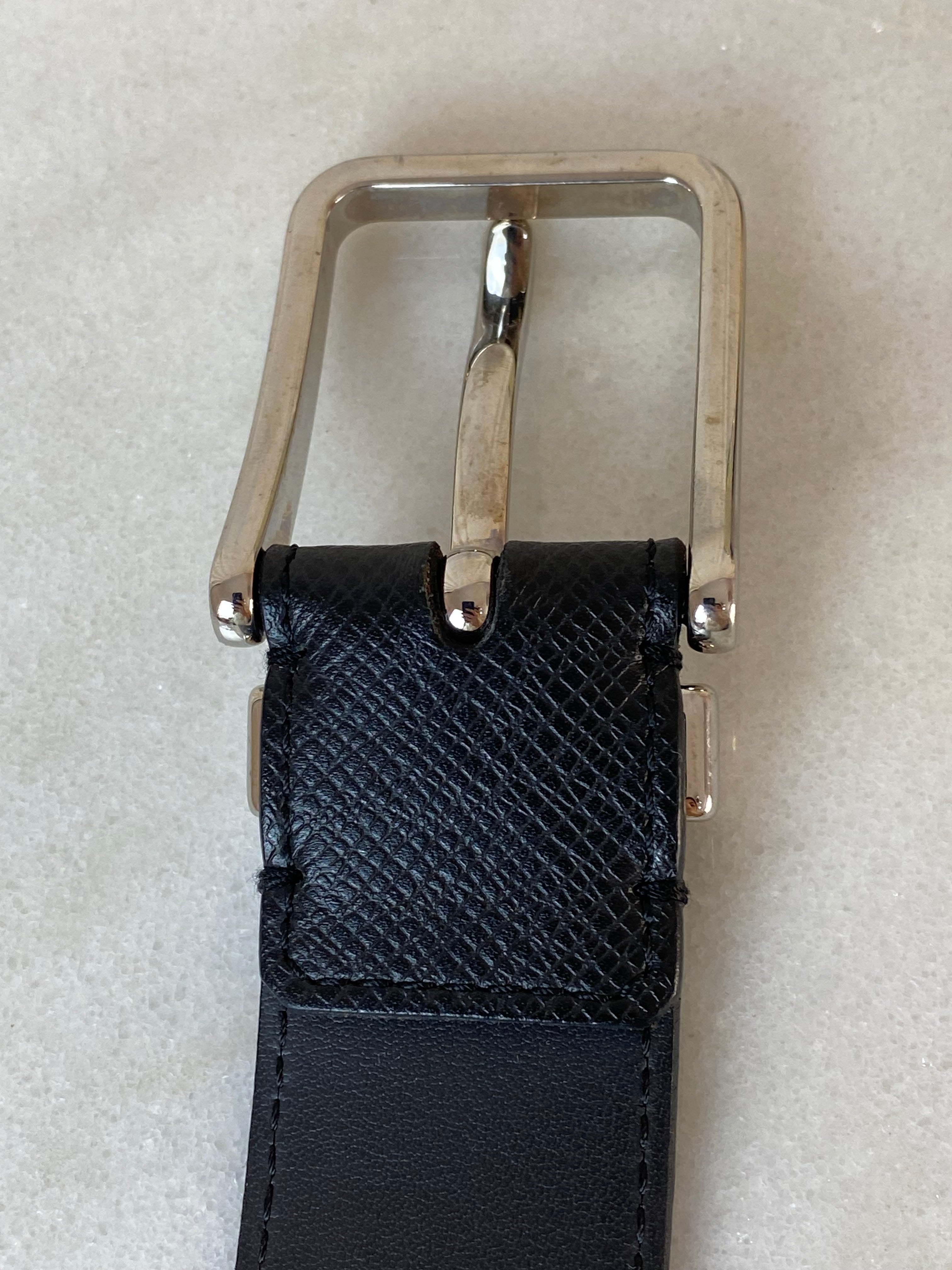 Louis Vuitton Black Pont Neuf black leather Belt-Belt-Louis Vuitton-The Closet Egypt