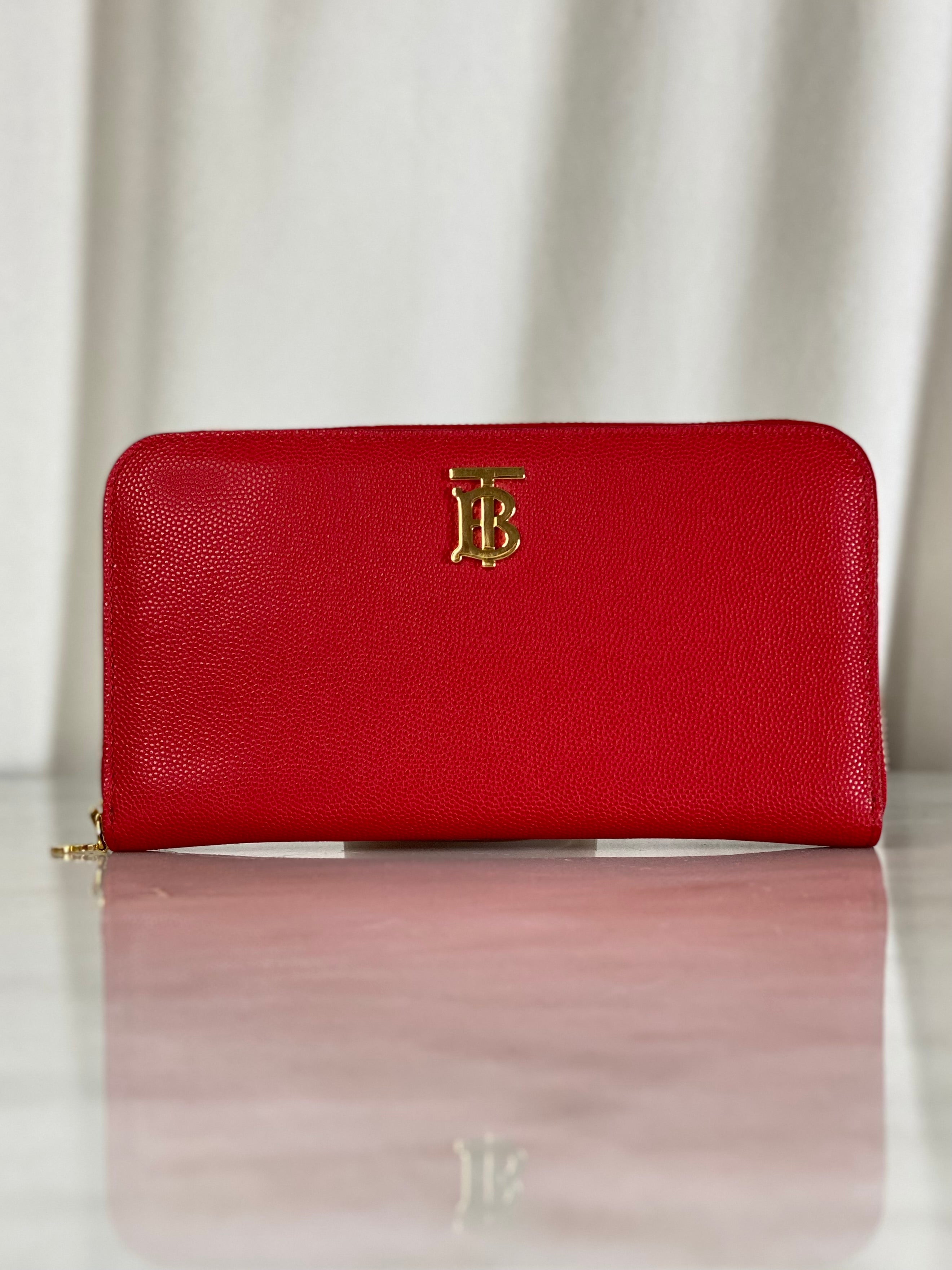 Burberry Red London TB Round Zip Long Wallet-wallet-Burberry-The Closet Egypt