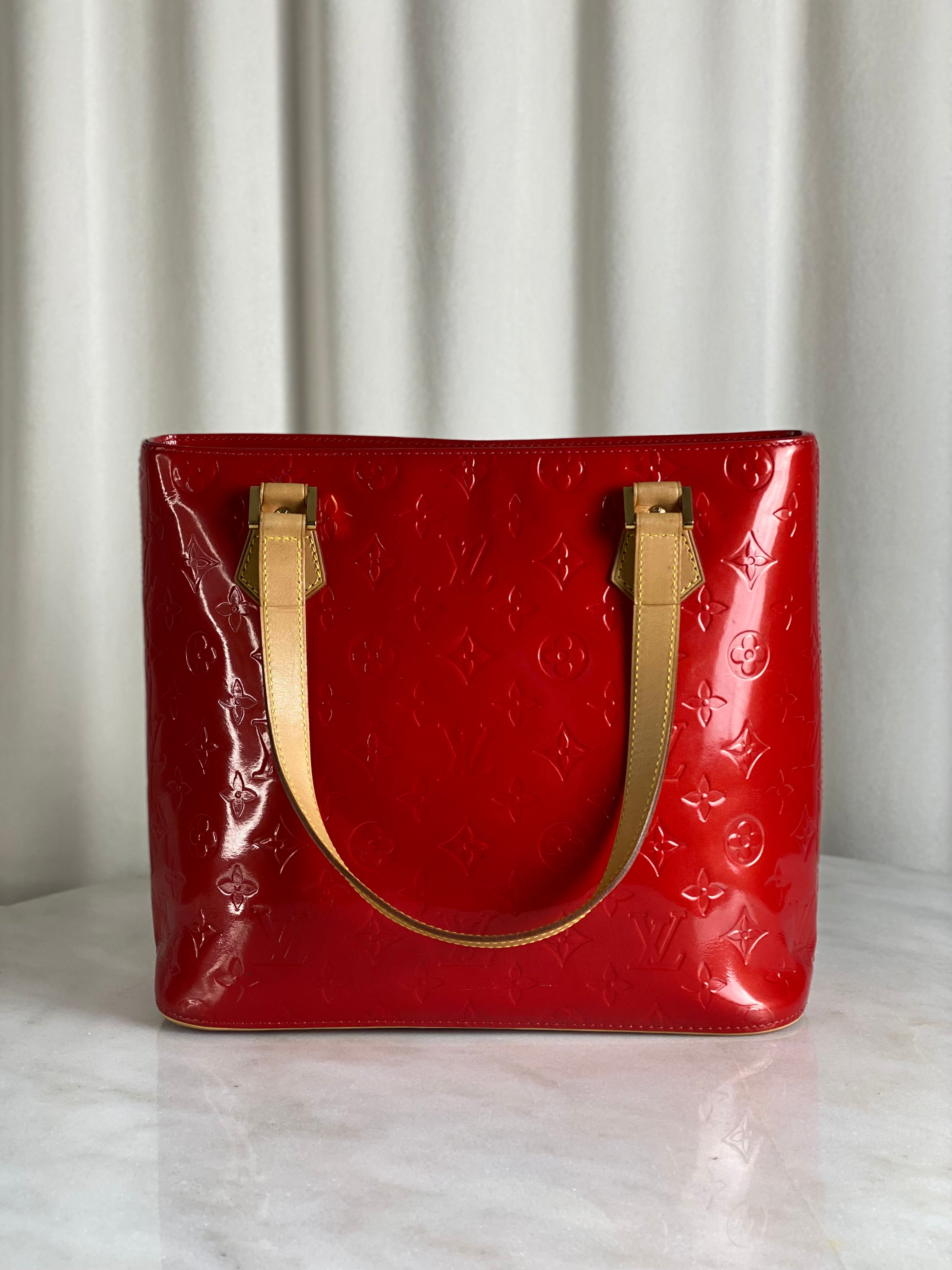 Louis Vuitton Red Monogram Vernis Houston Tote Bag