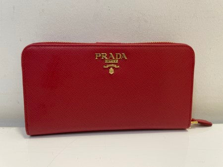 Prada Red Long Wallet-wallet-Prada-The Closet Egypt