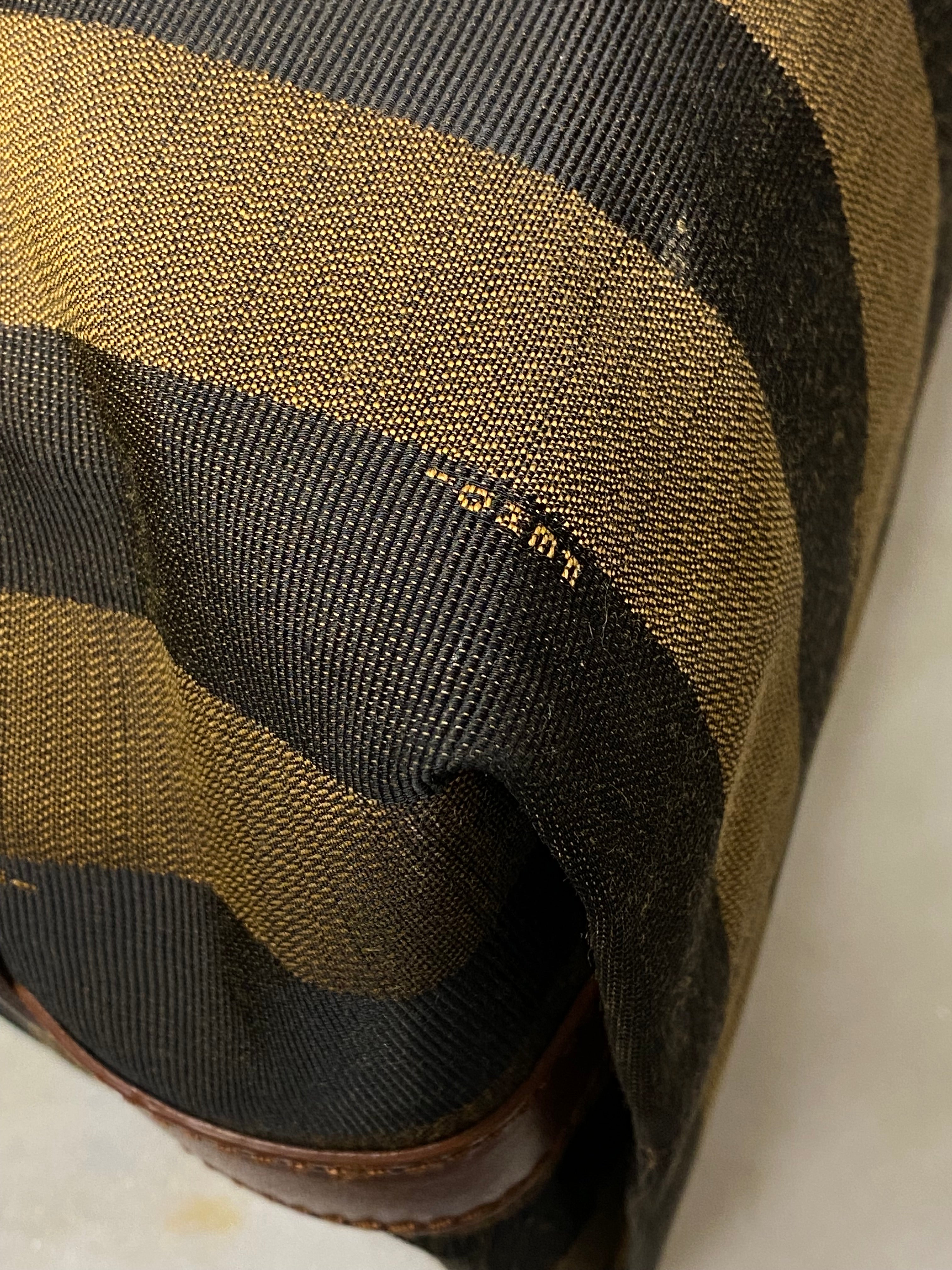 Fendi Brown Pequin Stripe Shoulder Bag-handbag-Fendi-The Closet Egypt