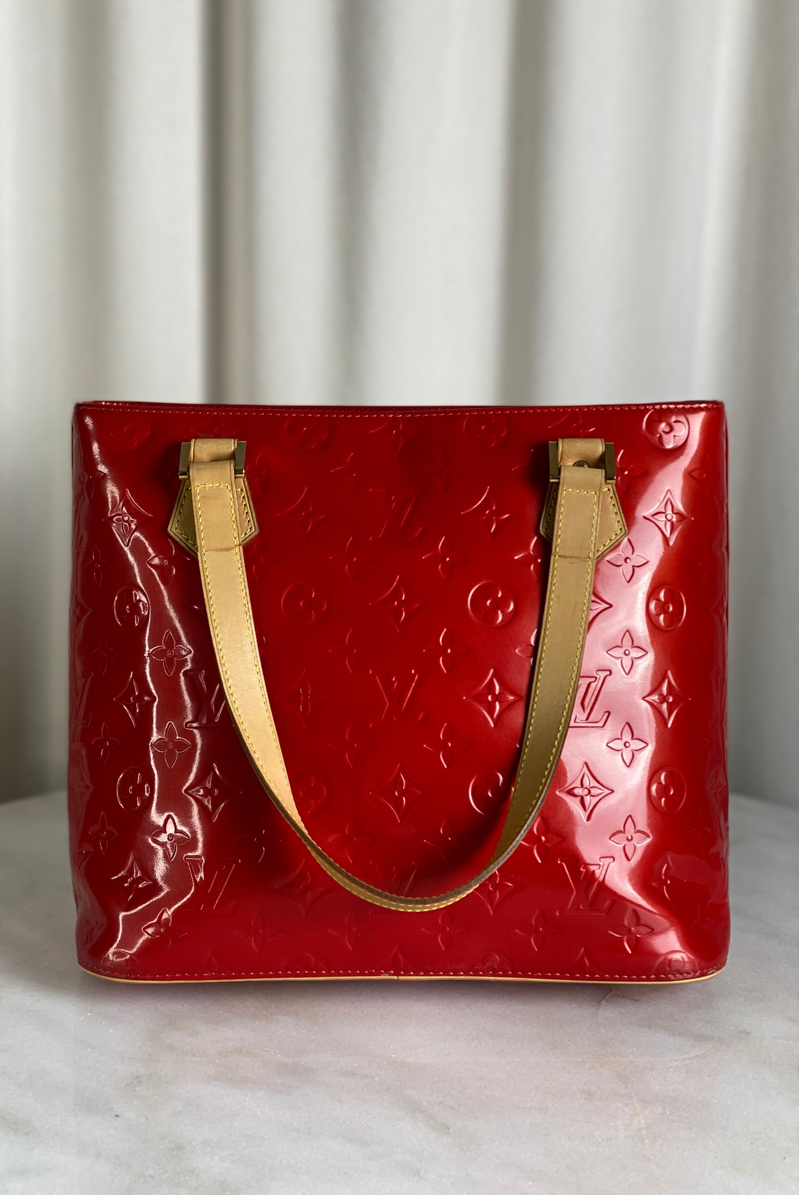 Louis Vuitton Red Monogram Vernis Houston Tote Bag