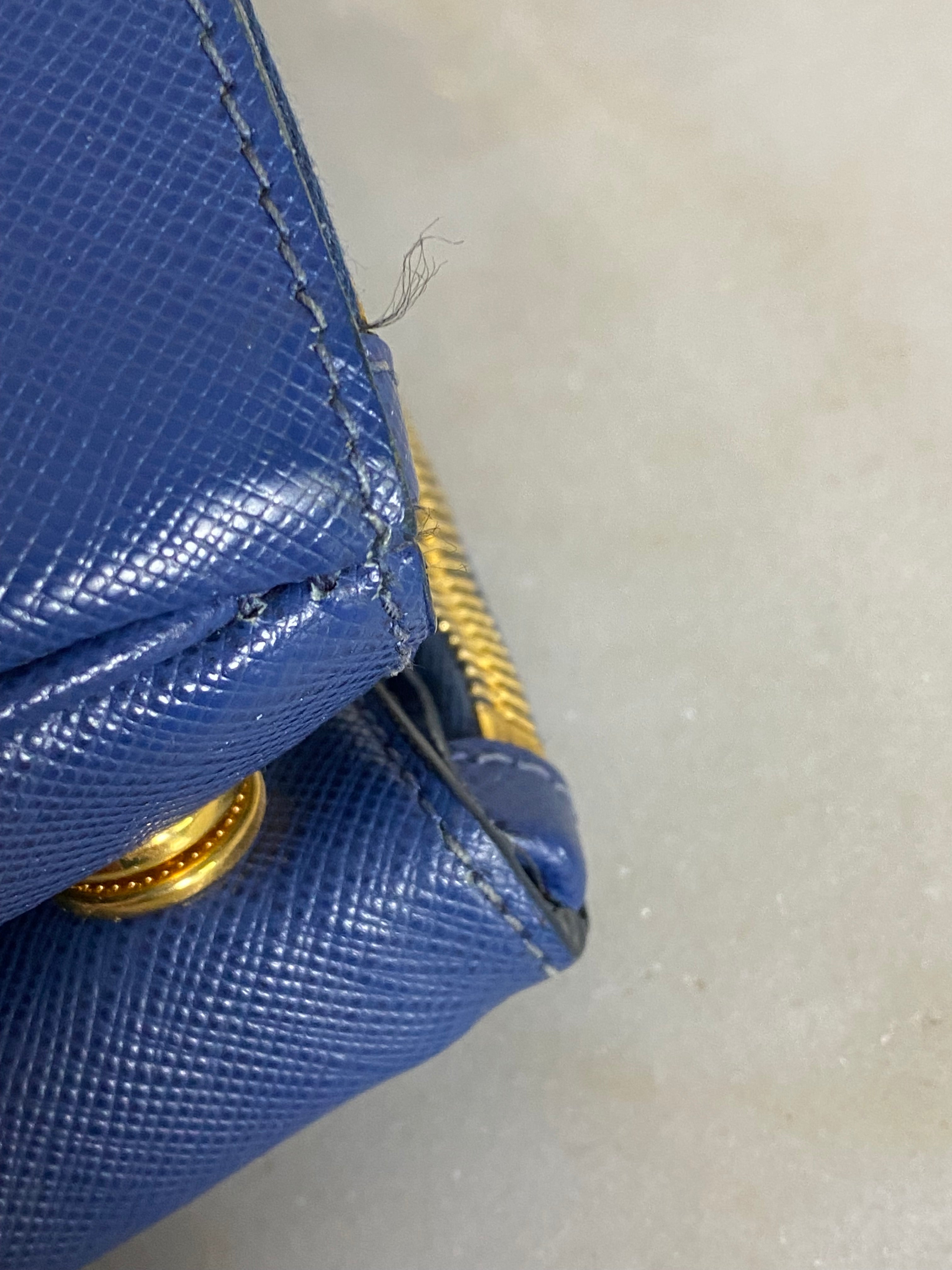 Prada Blue 2 Zip Tote Bag