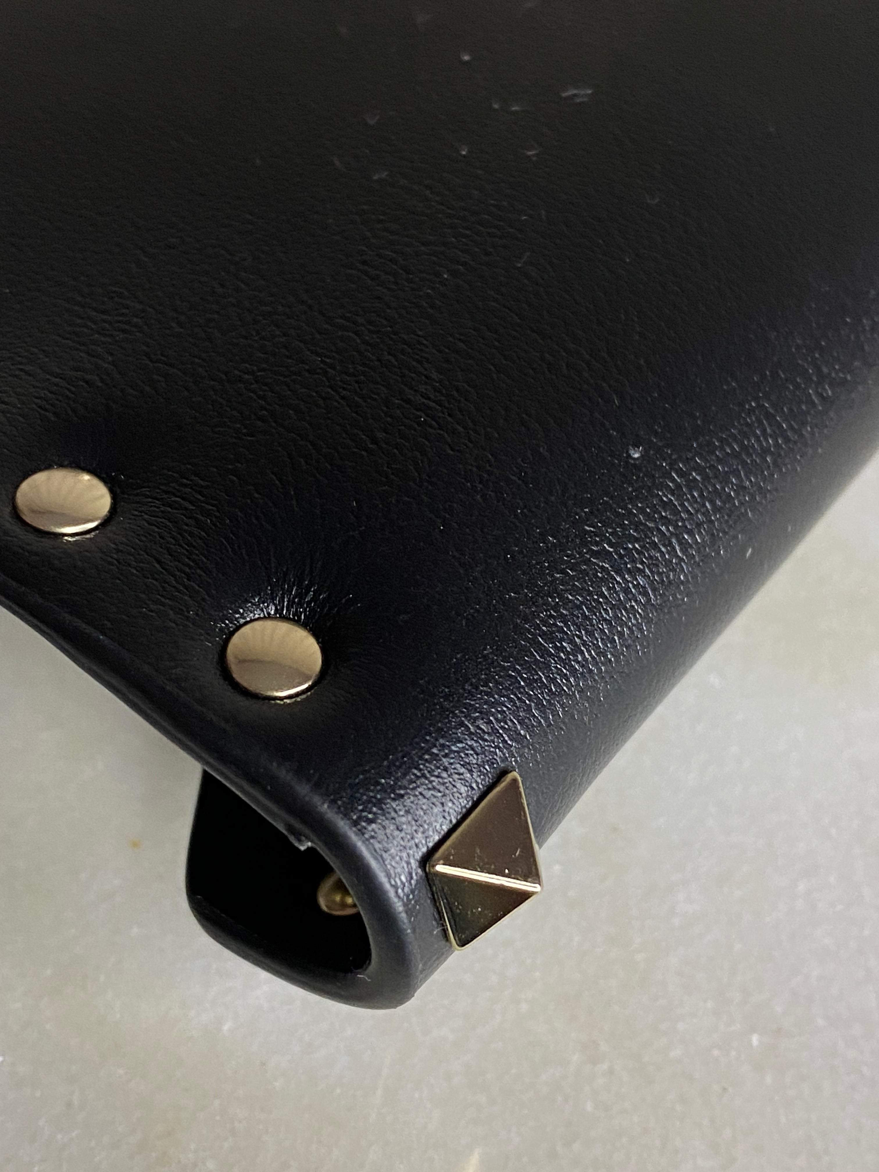 Valentino Black Envelope Studded Clutch