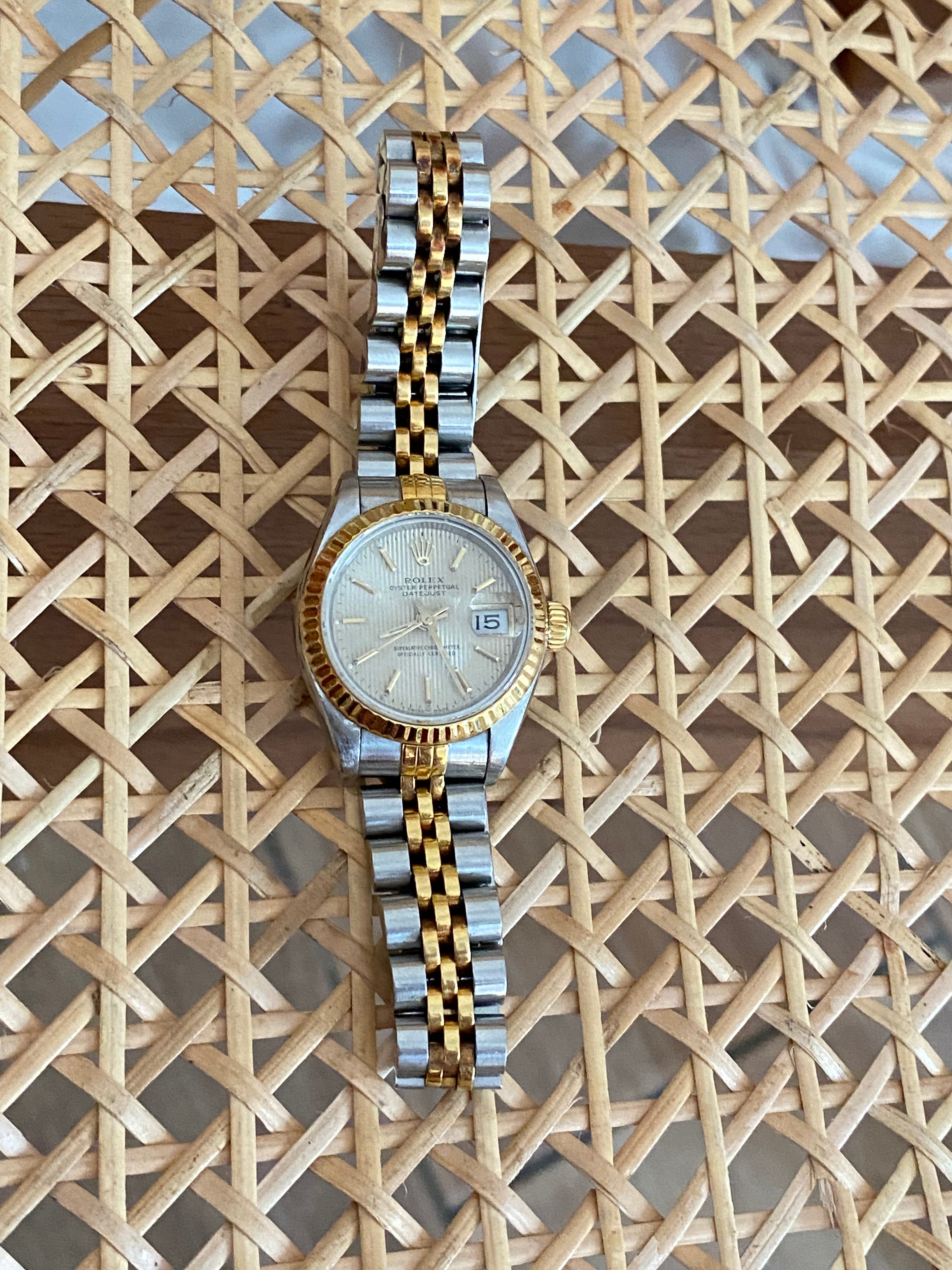 Rolex 18K Yellow Gold Stainless Steel Oyster Perpetual Datejust 26mm Watch-Watch-Rolex-The Closet Egypt