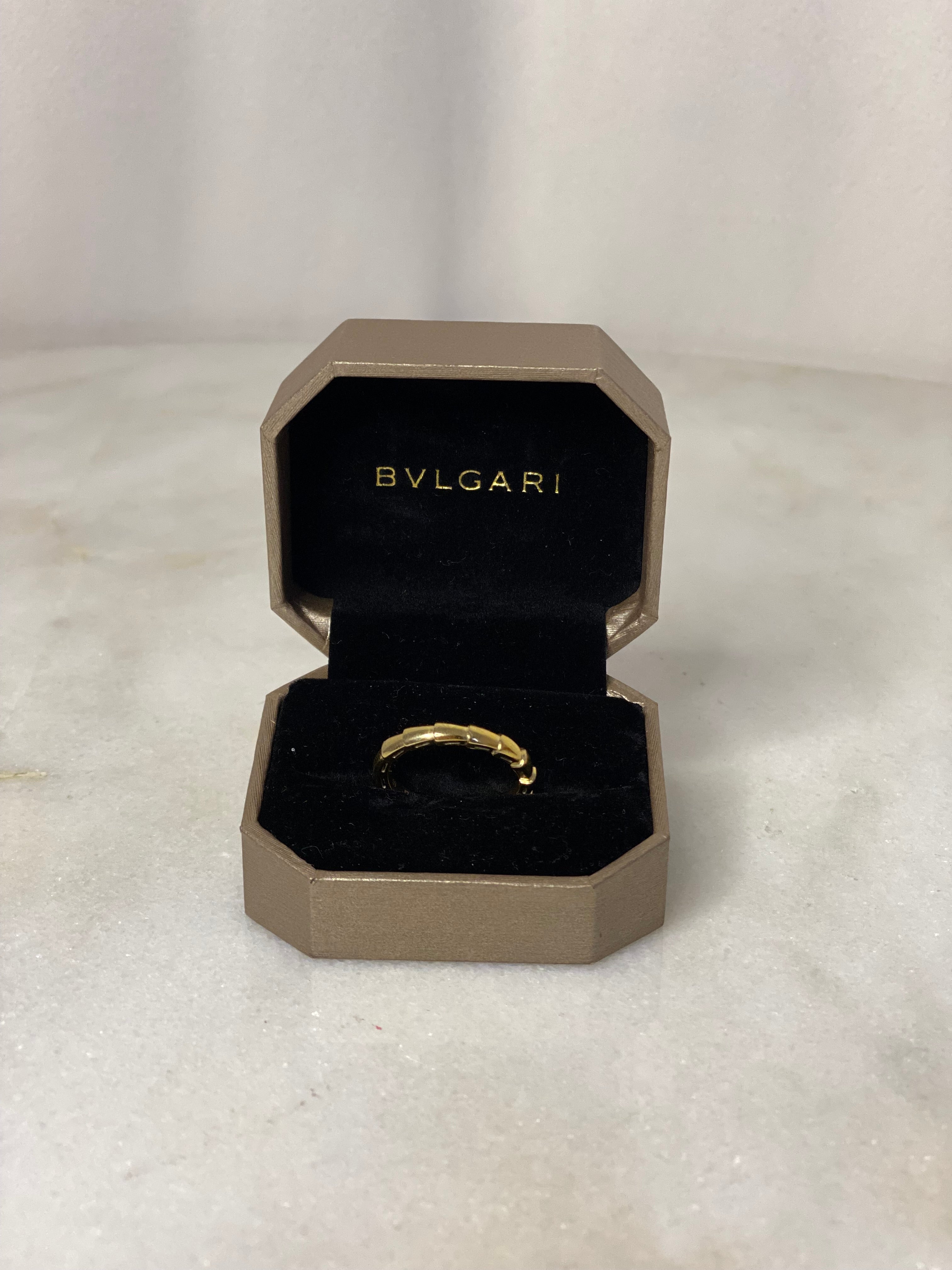 Bvlgari 18K Yellow Gold Serpenti Viper Ring 59-Rings-Bvlgari-The Closet Egypt