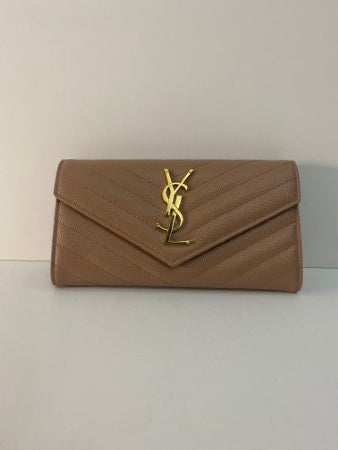 YSL Beige Monogram Flap Wallet-wallet-YSL-The Closet Egypt