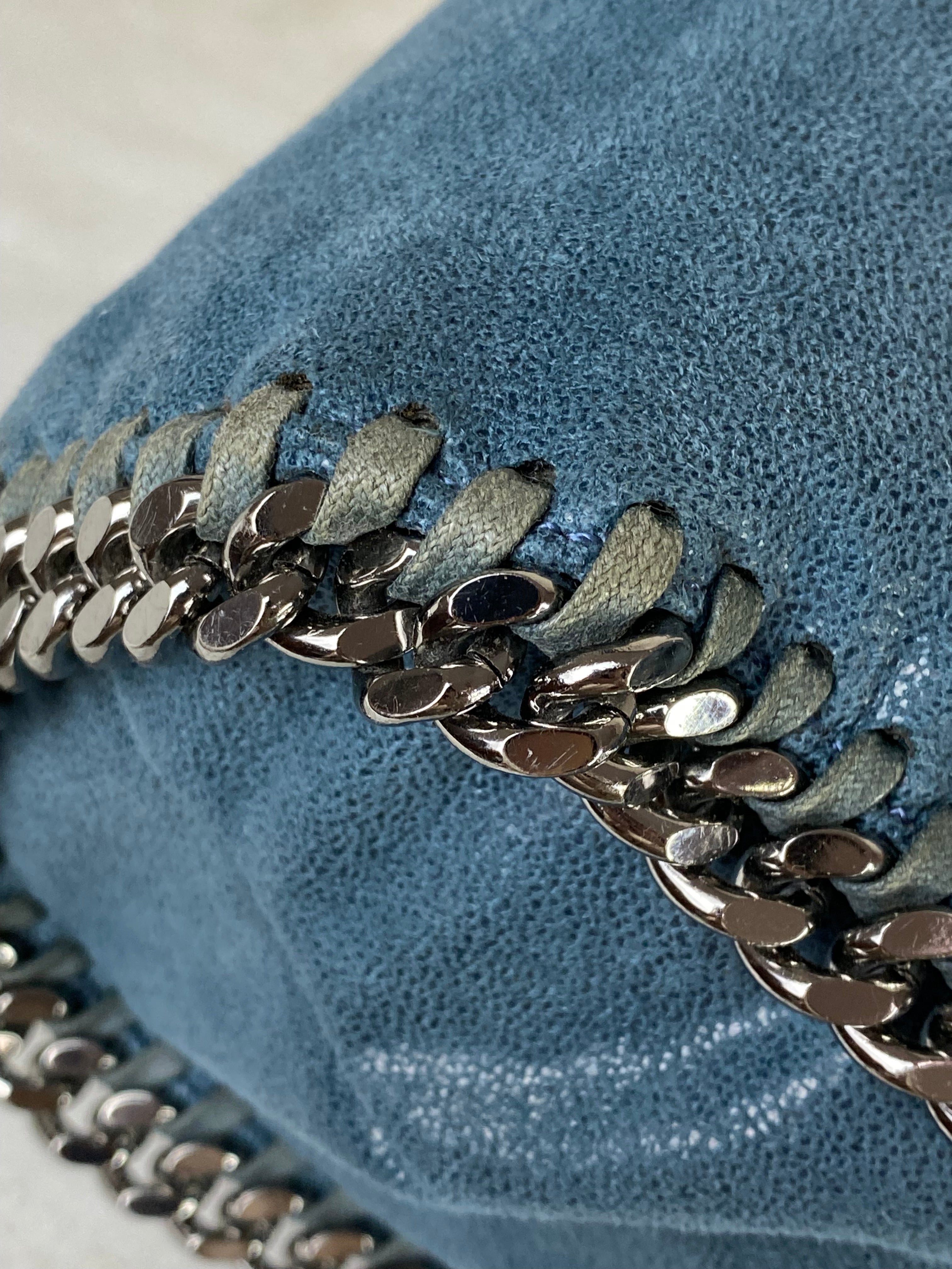 Stella Mccartney Blue Falabella Fold Over Tote Bag-handbag-Stella Mccartney-The Closet Egypt