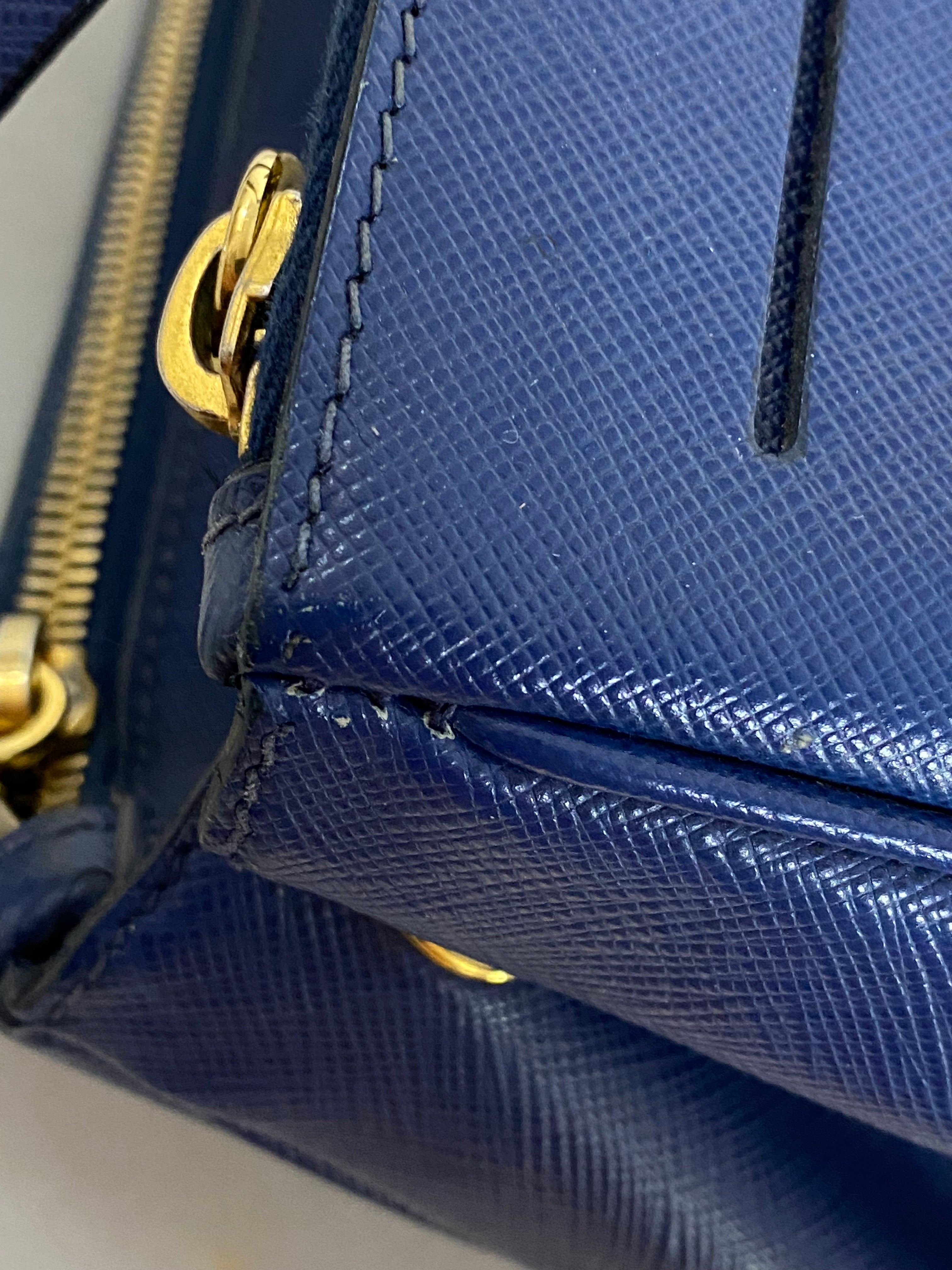 Prada Blue 2 Zip Tote Bag