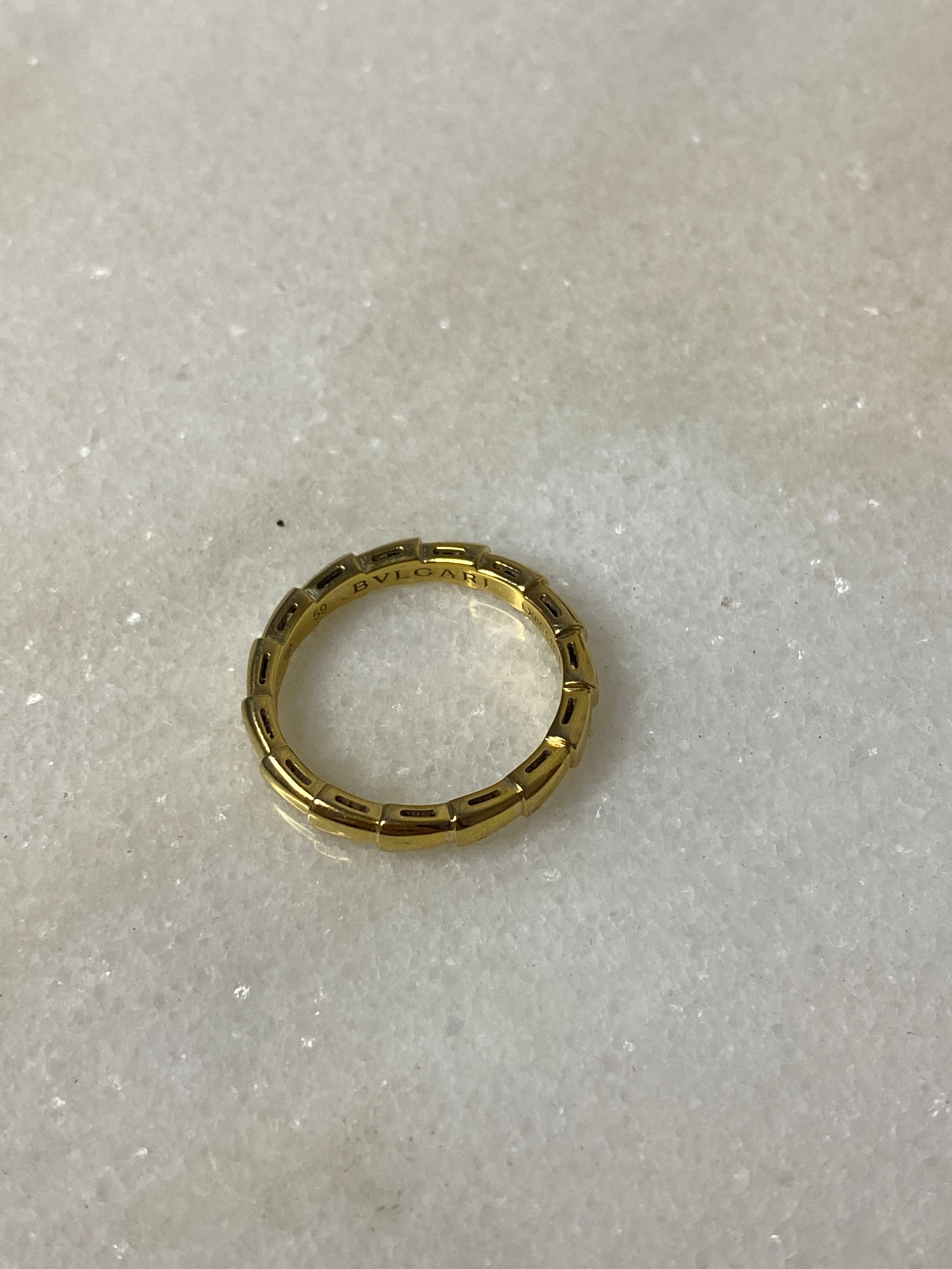 Bvlgari 18K Yellow Gold Serpenti Viper Ring 59-Rings-Bvlgari-The Closet Egypt