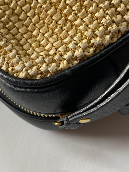 YSL Bicolor Raffia Lou Camera Bag-handbag-YSL-The Closet Egypt