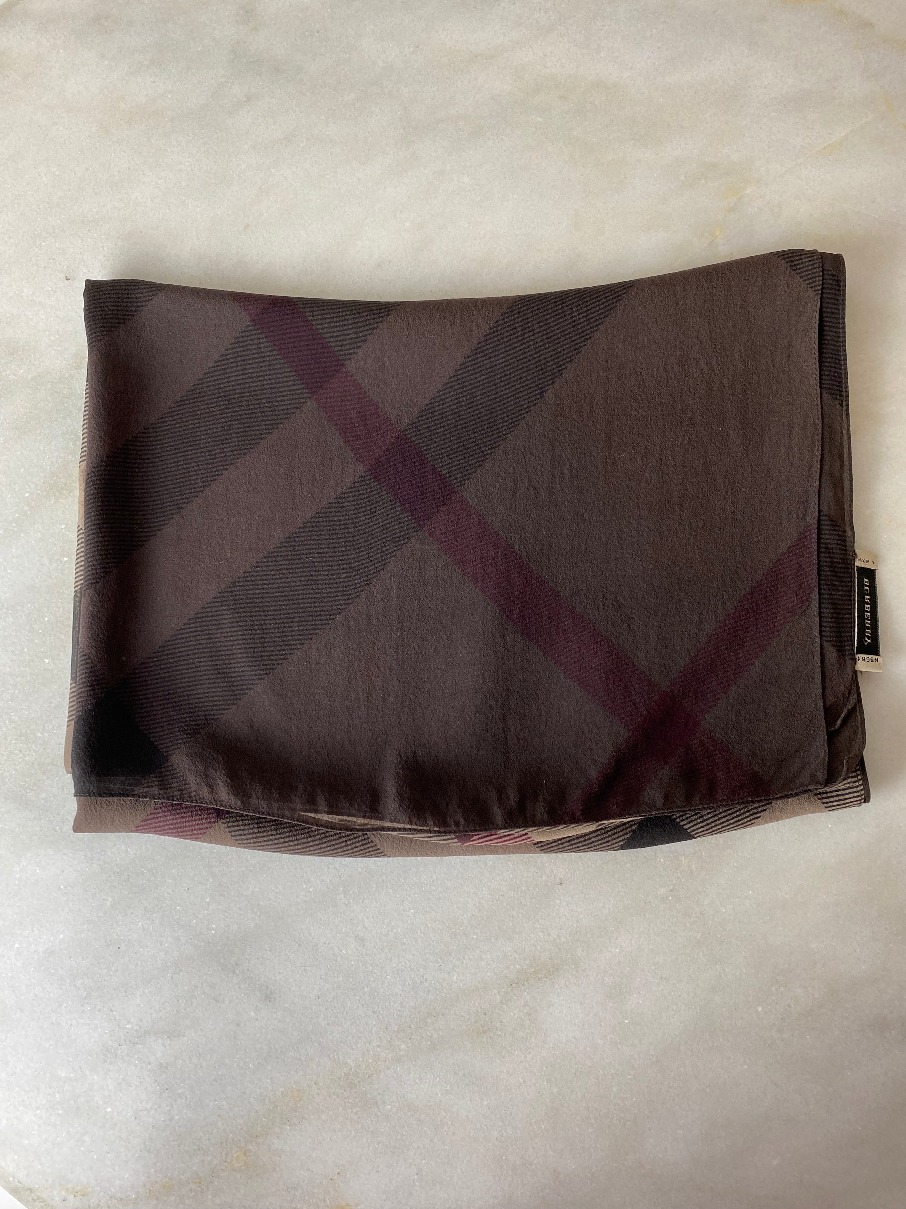 Burberry Beat Check Brown Scarf-Scarf-Burberry-The Closet Egypt