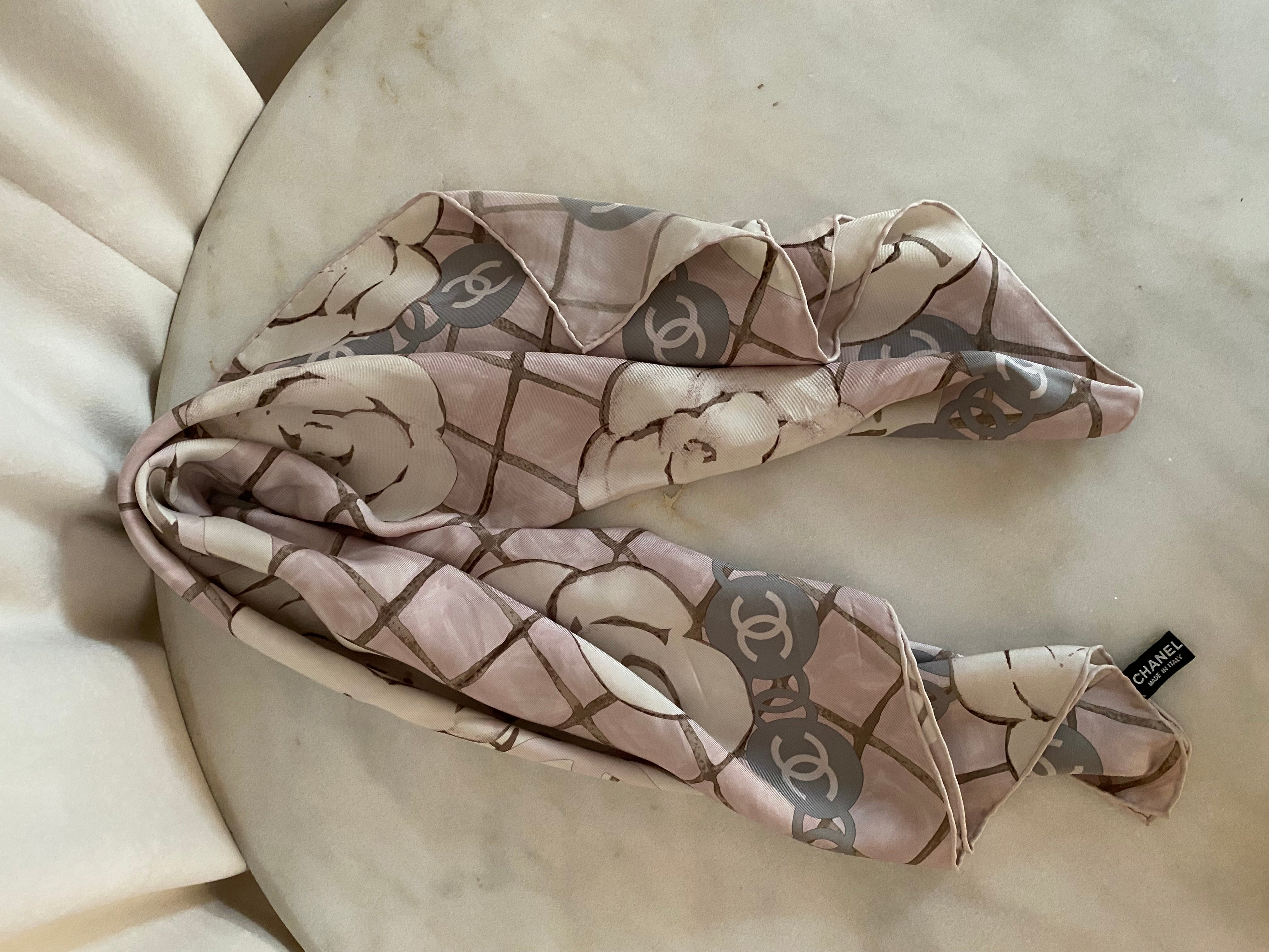 Chanel Bicolor Silk Scarf-Scarf-Chanel-The Closet Egypt