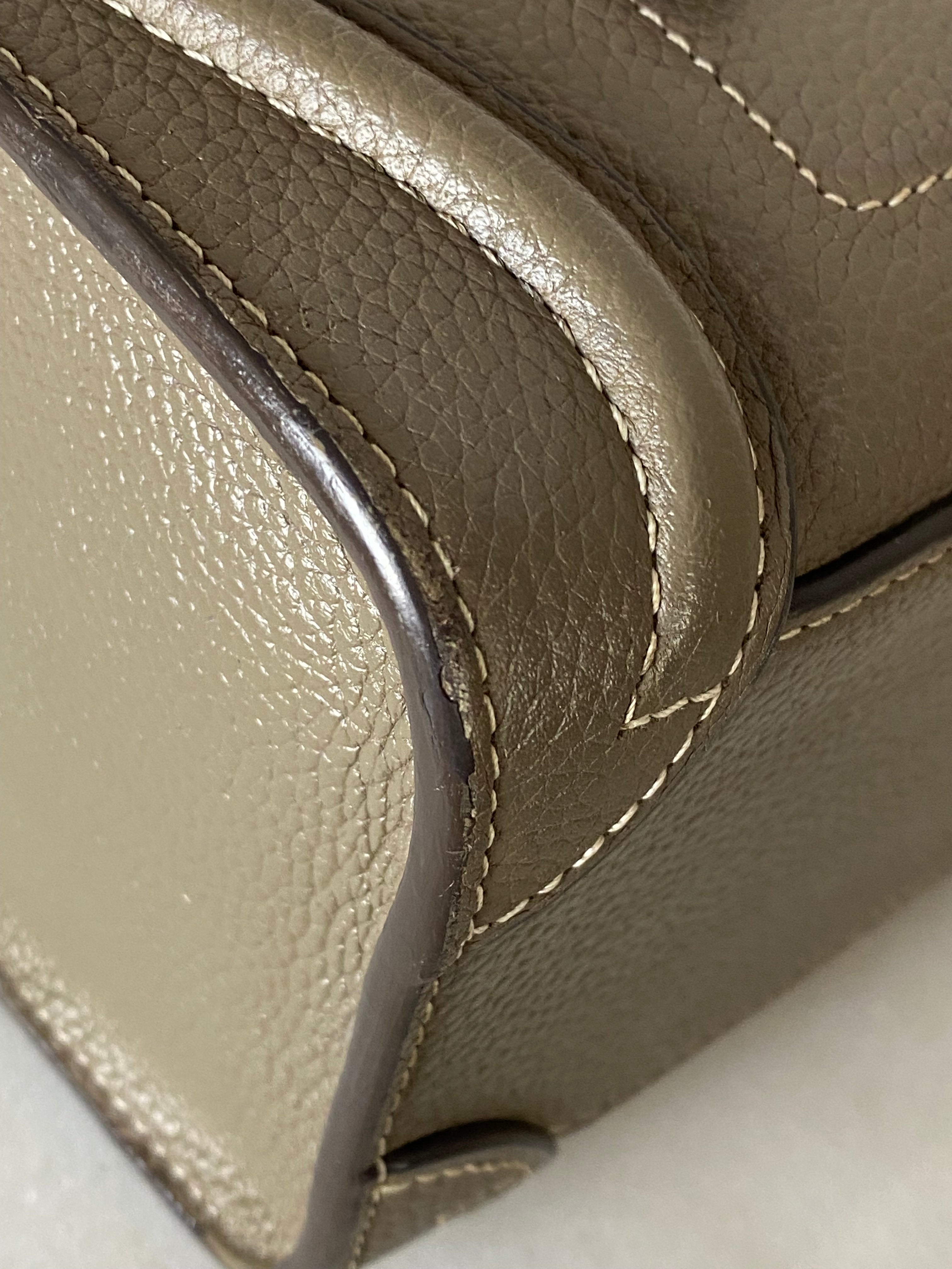 Celine Dark Beige Luggage Nano Tote Bag-handbag-Celine-The Closet Egypt