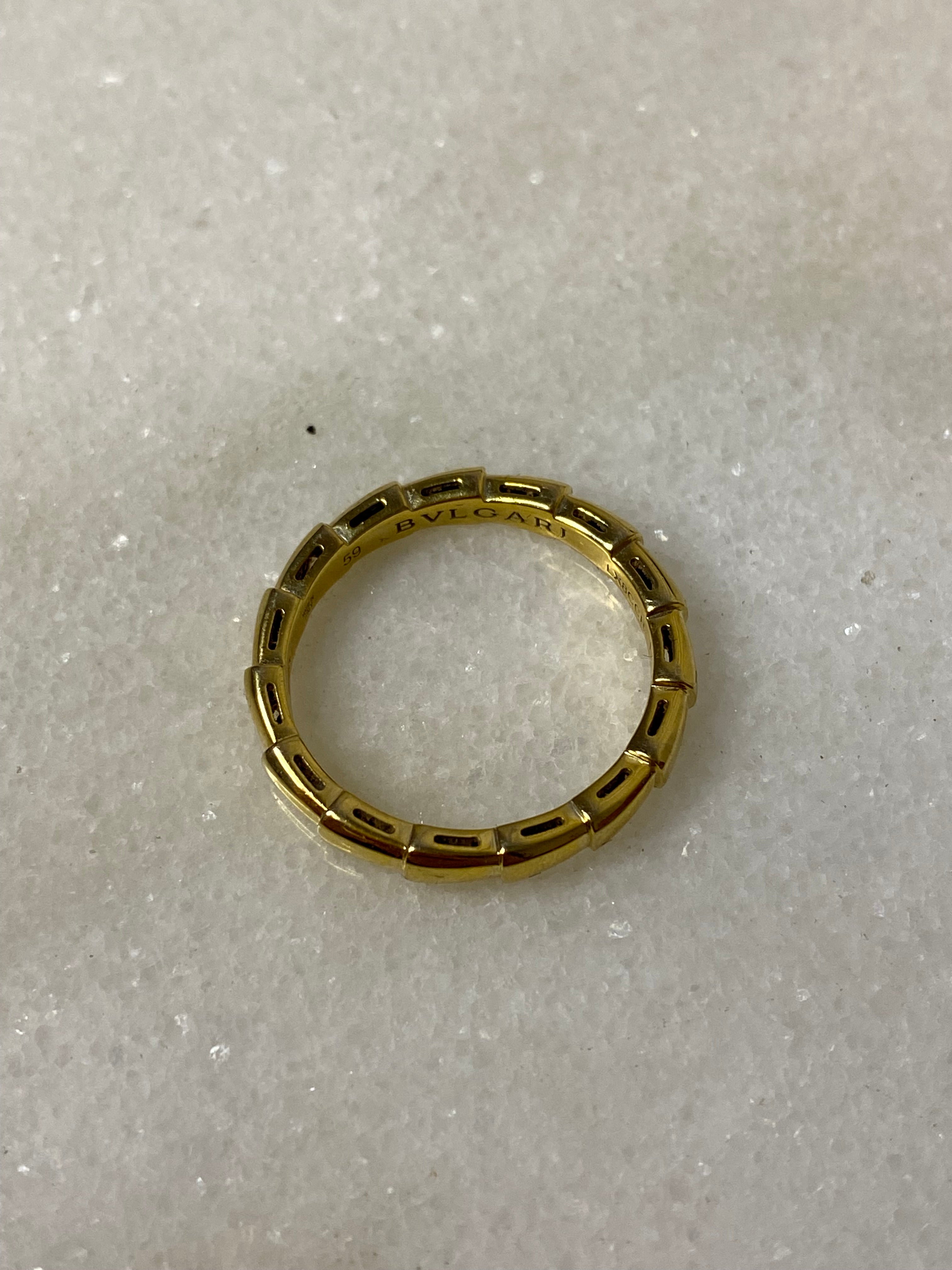 Bvlgari 18K Yellow Gold Serpenti Viper Ring 59-Rings-Bvlgari-The Closet Egypt