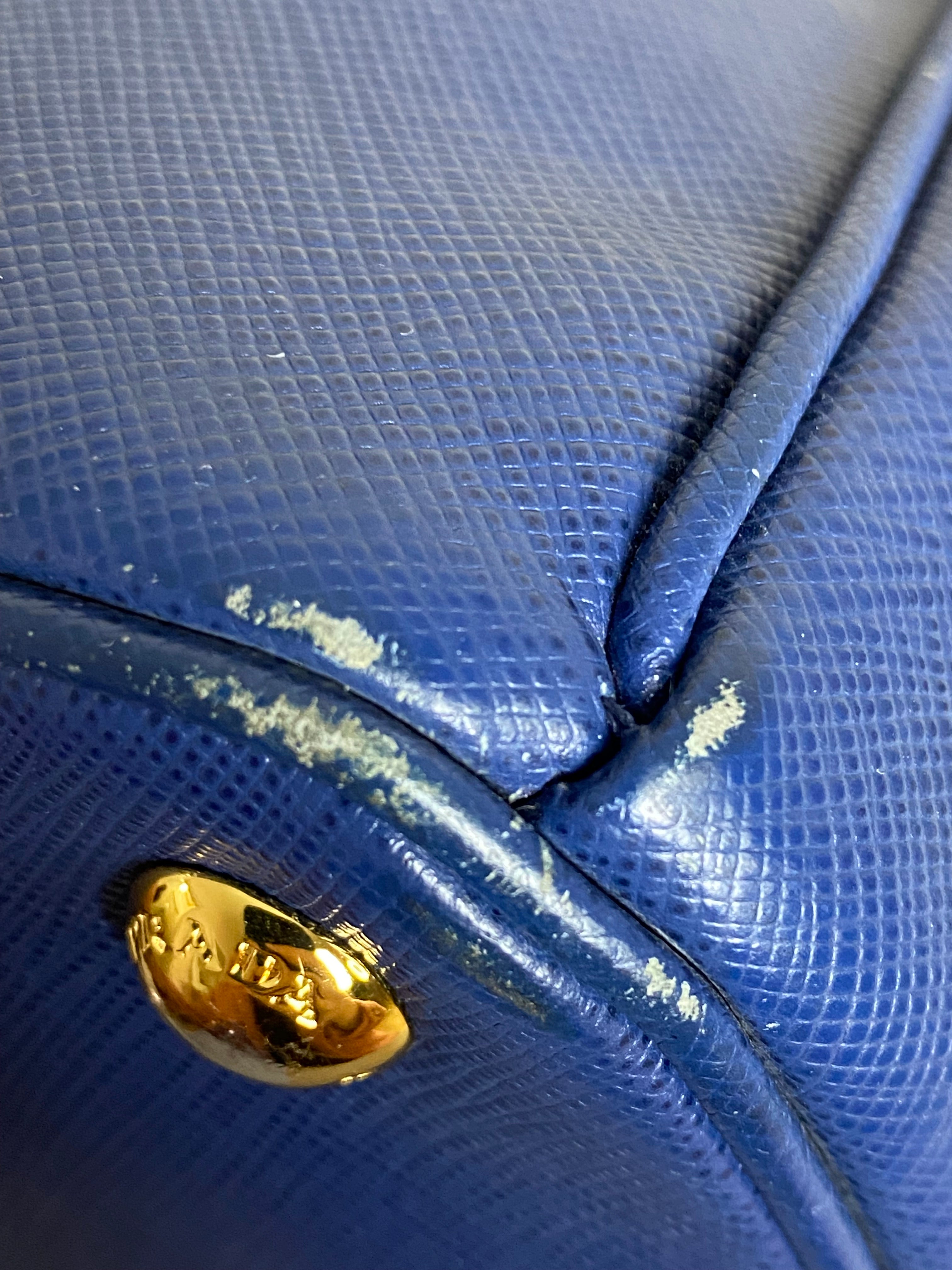 Prada Blue 2 Zip Tote Bag
