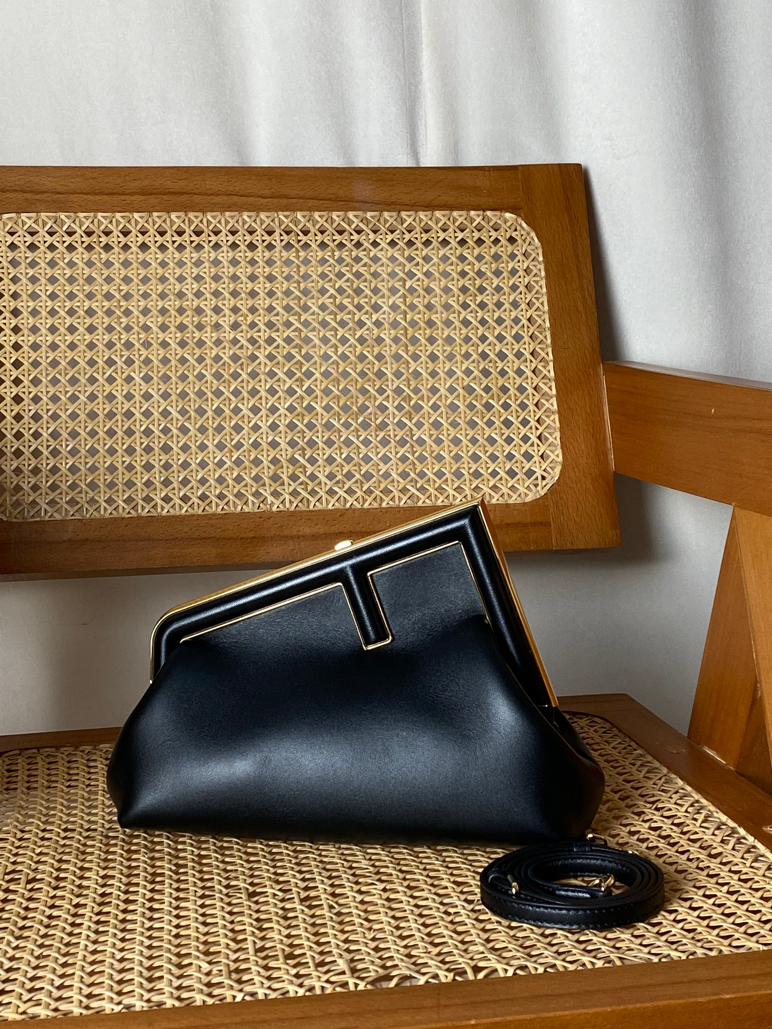 Fendi Black First Small Bag W/ Strap-handbag-Fendi-The Closet Egypt