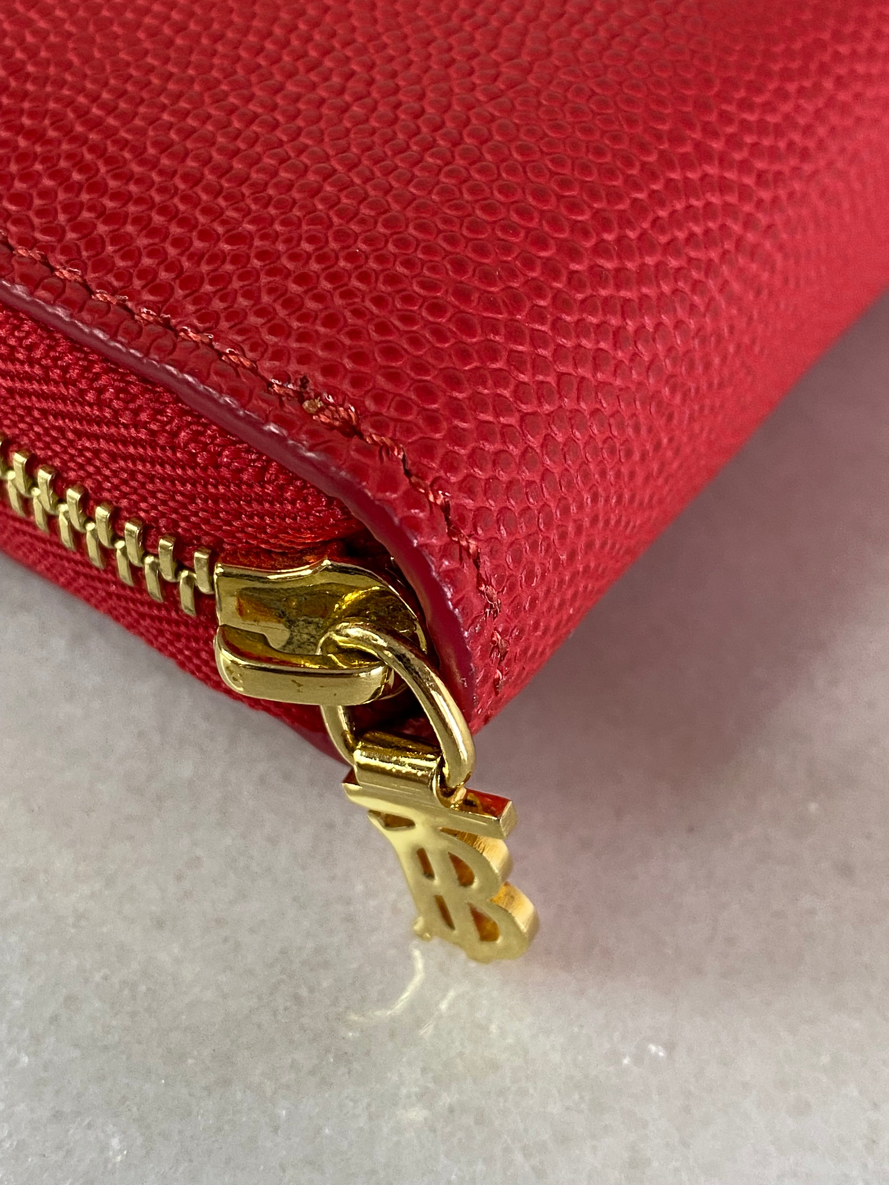 Burberry Red London TB Round Zip Long Wallet-wallet-Burberry-The Closet Egypt