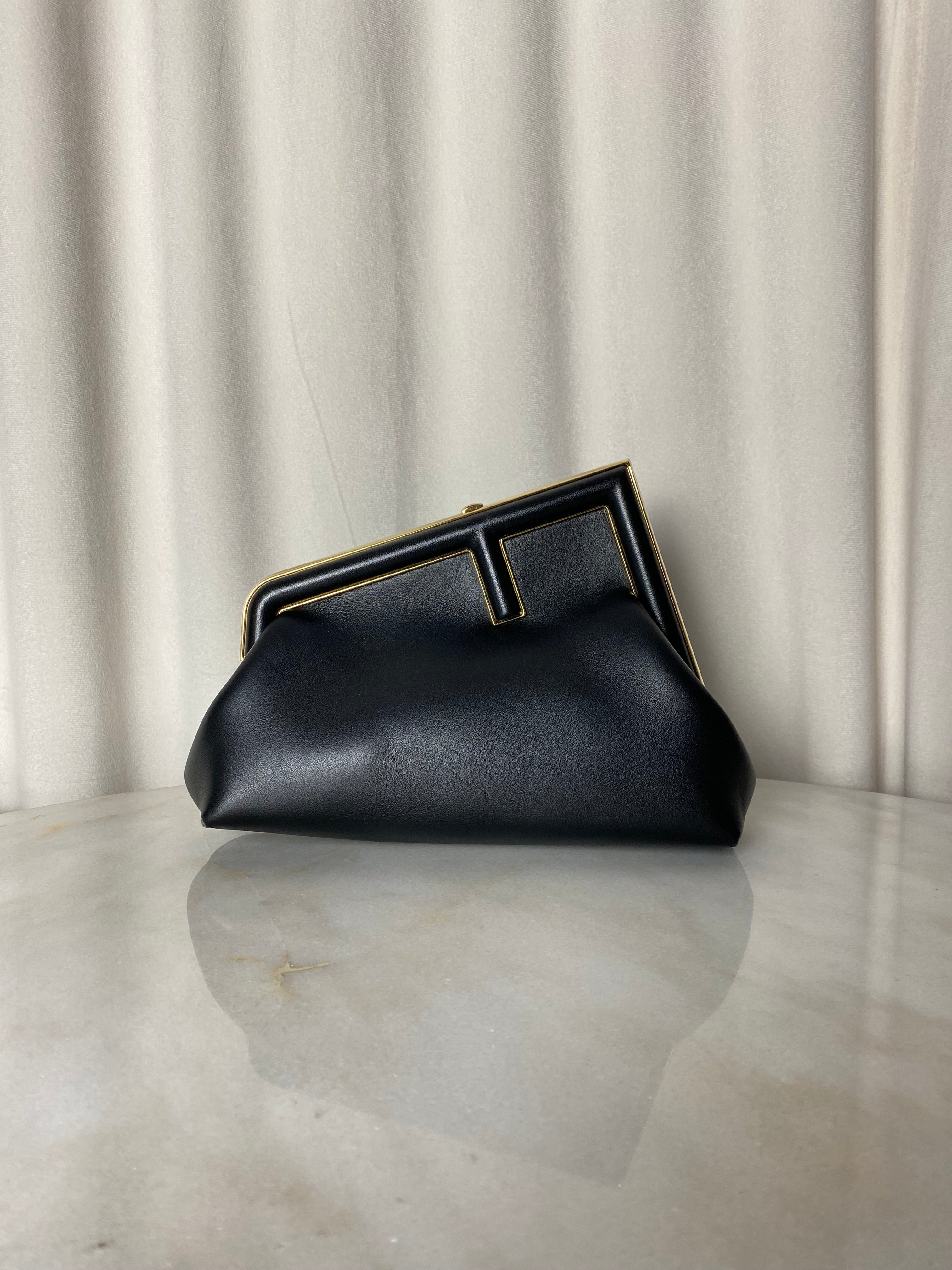 Fendi Black First Small Bag W/ Strap-handbag-Fendi-The Closet Egypt