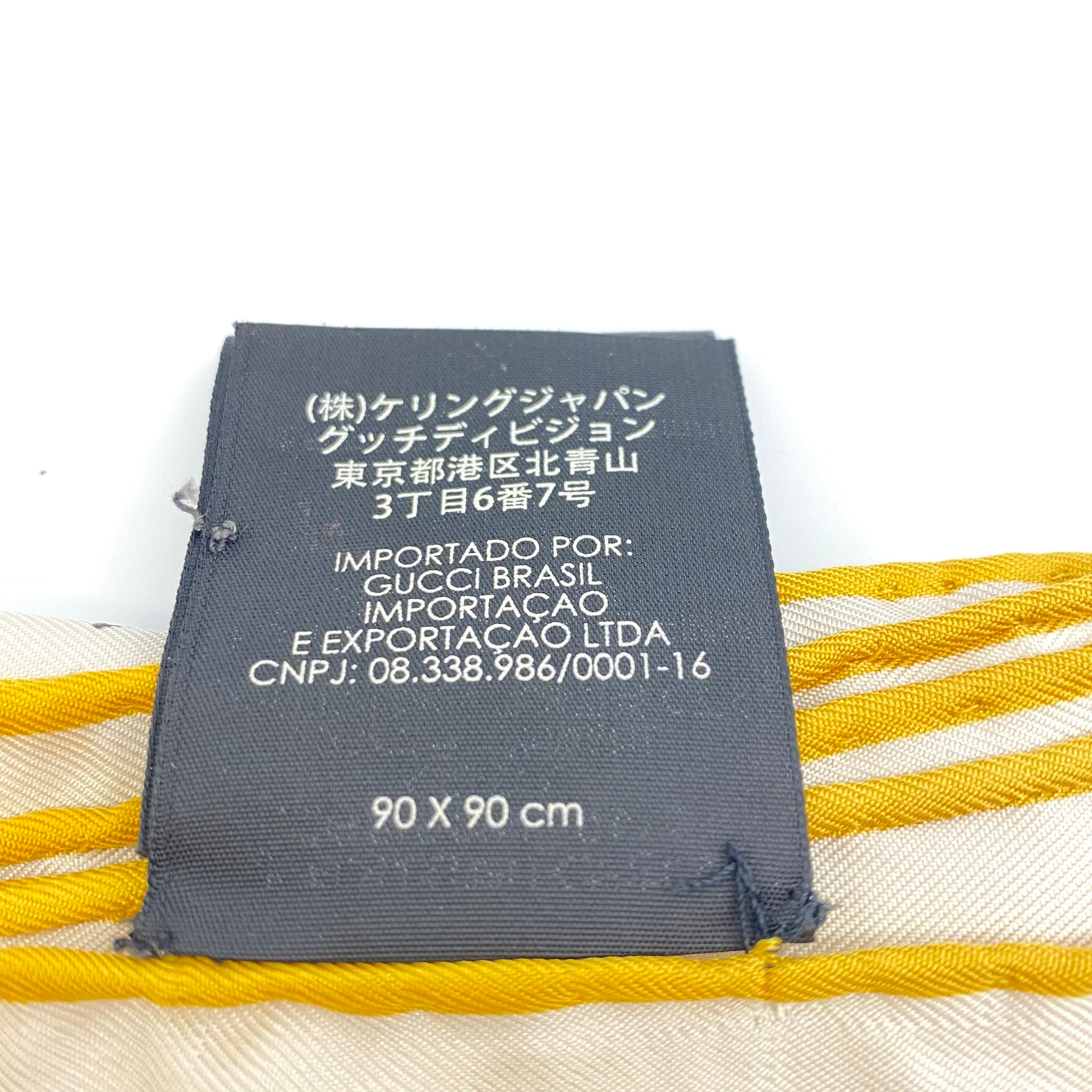 Gucci Off White Flower Print Silk Square Scarf-Scarf-Gucci-The Closet Egypt