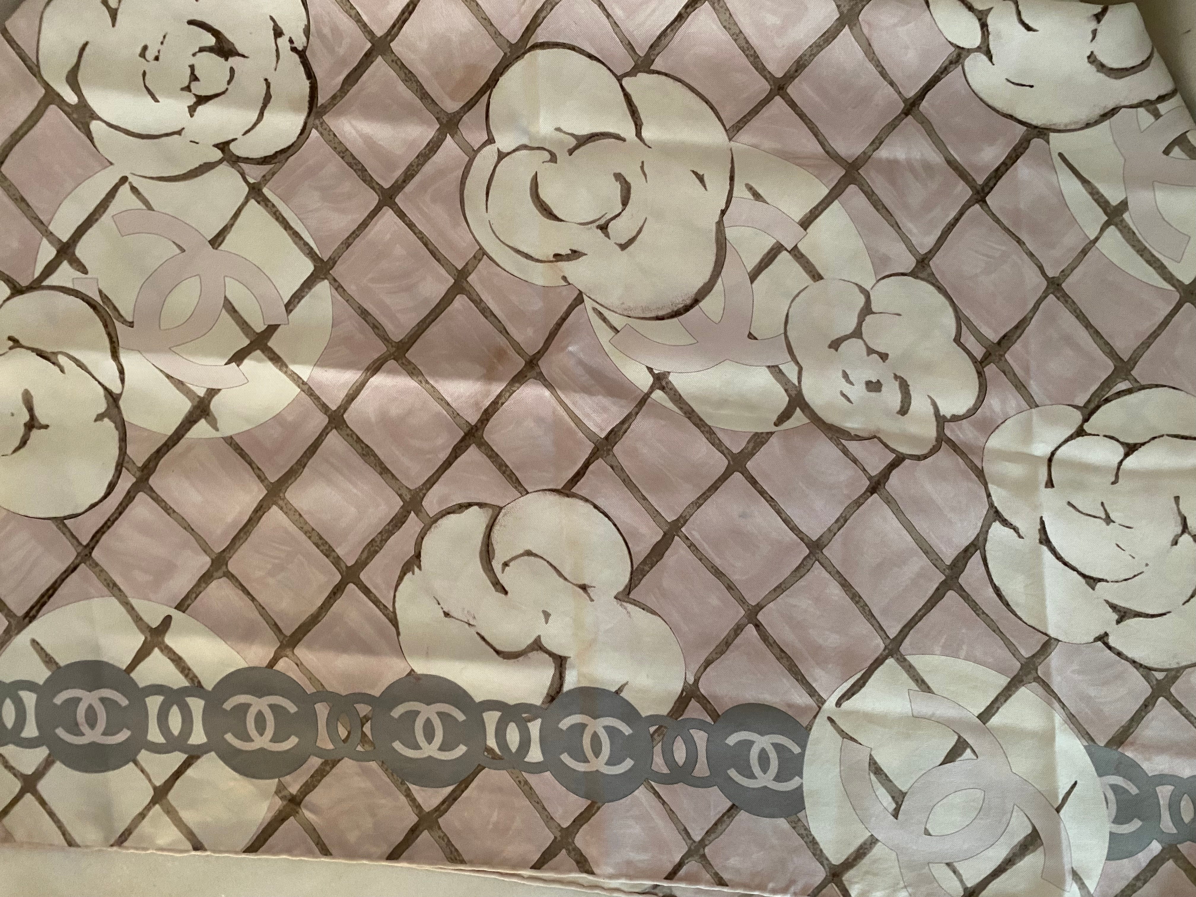 Chanel Bicolor Silk Scarf-Scarf-Chanel-The Closet Egypt