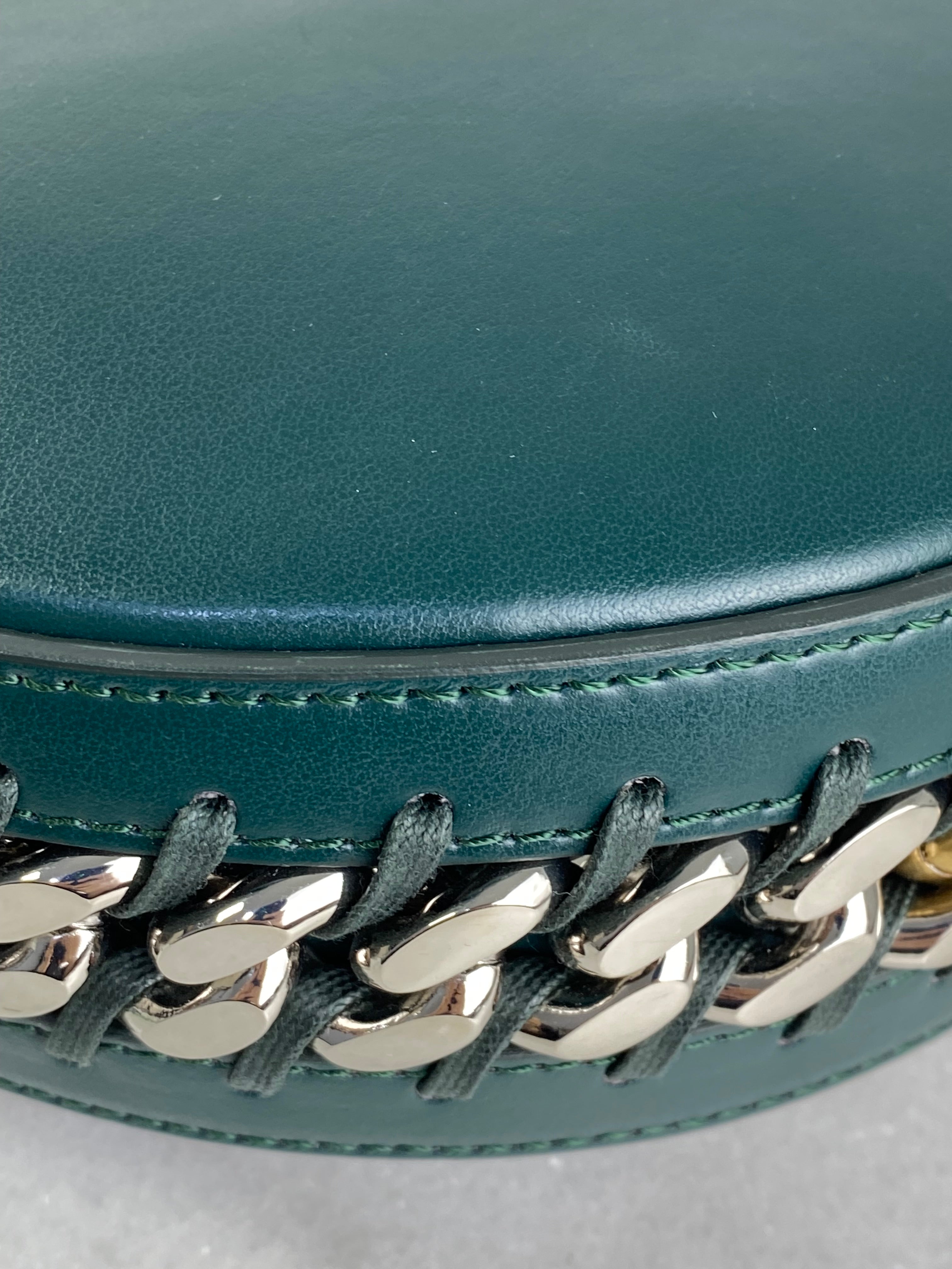 Stella Mccartney Dark Green Frayme Medium Flap Shoulder Bag