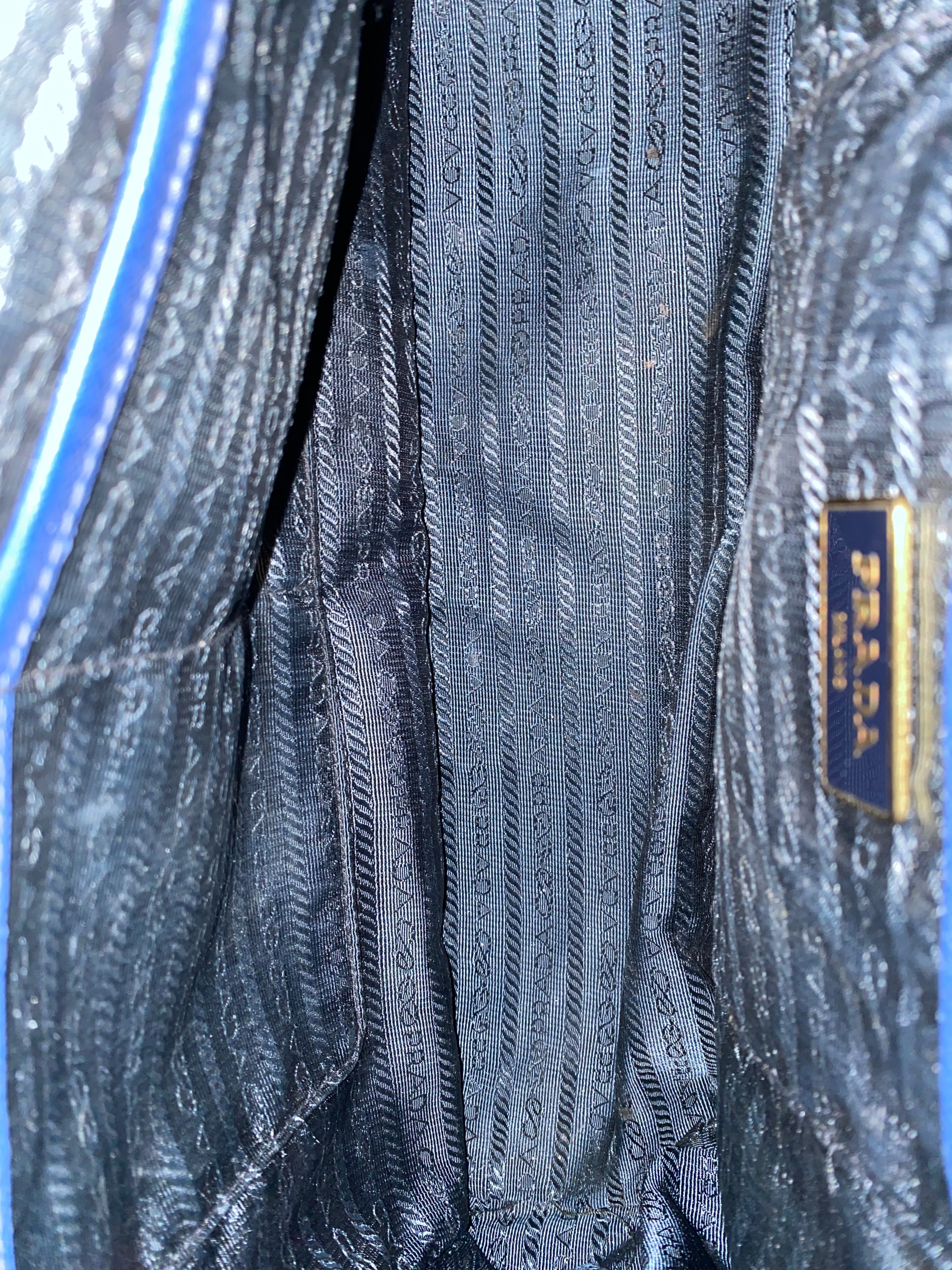 Prada Blue 2 Zip Tote Bag