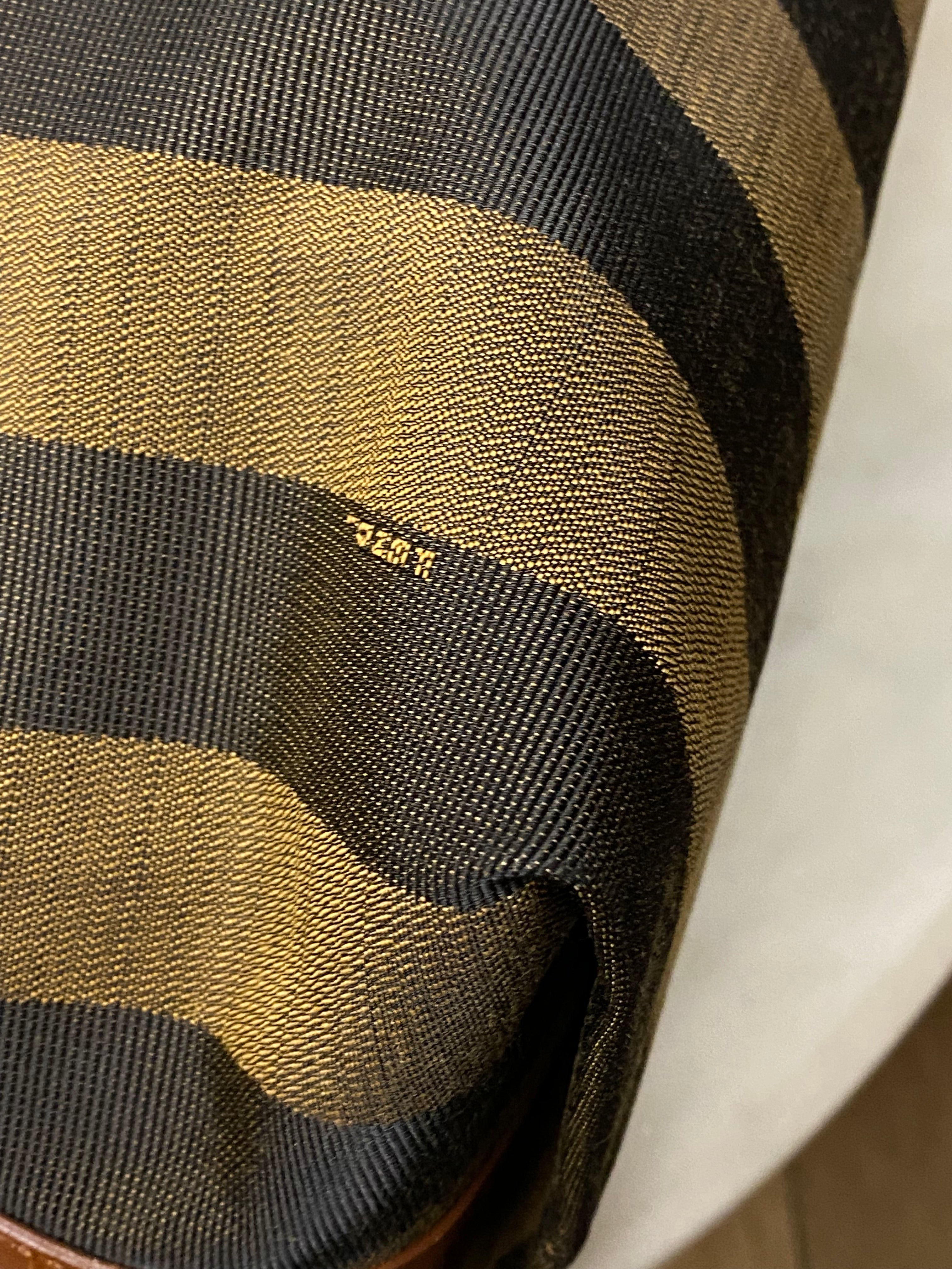 Fendi Brown Pequin Stripe Shoulder Bag-handbag-Fendi-The Closet Egypt