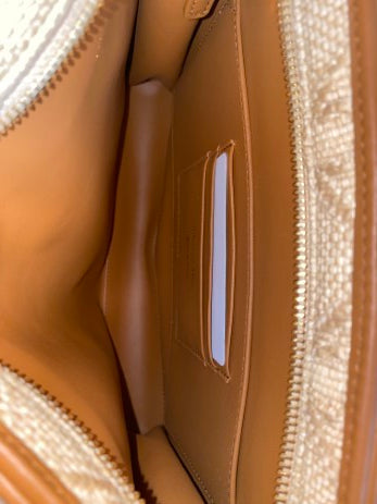 Christian Dior Natural Cannage Blue The 30 Montaigne Dea Pouch-Pouch-Christian Dior-The Closet Egypt