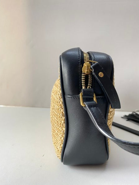 YSL Bicolor Raffia Lou Camera Bag-handbag-YSL-The Closet Egypt