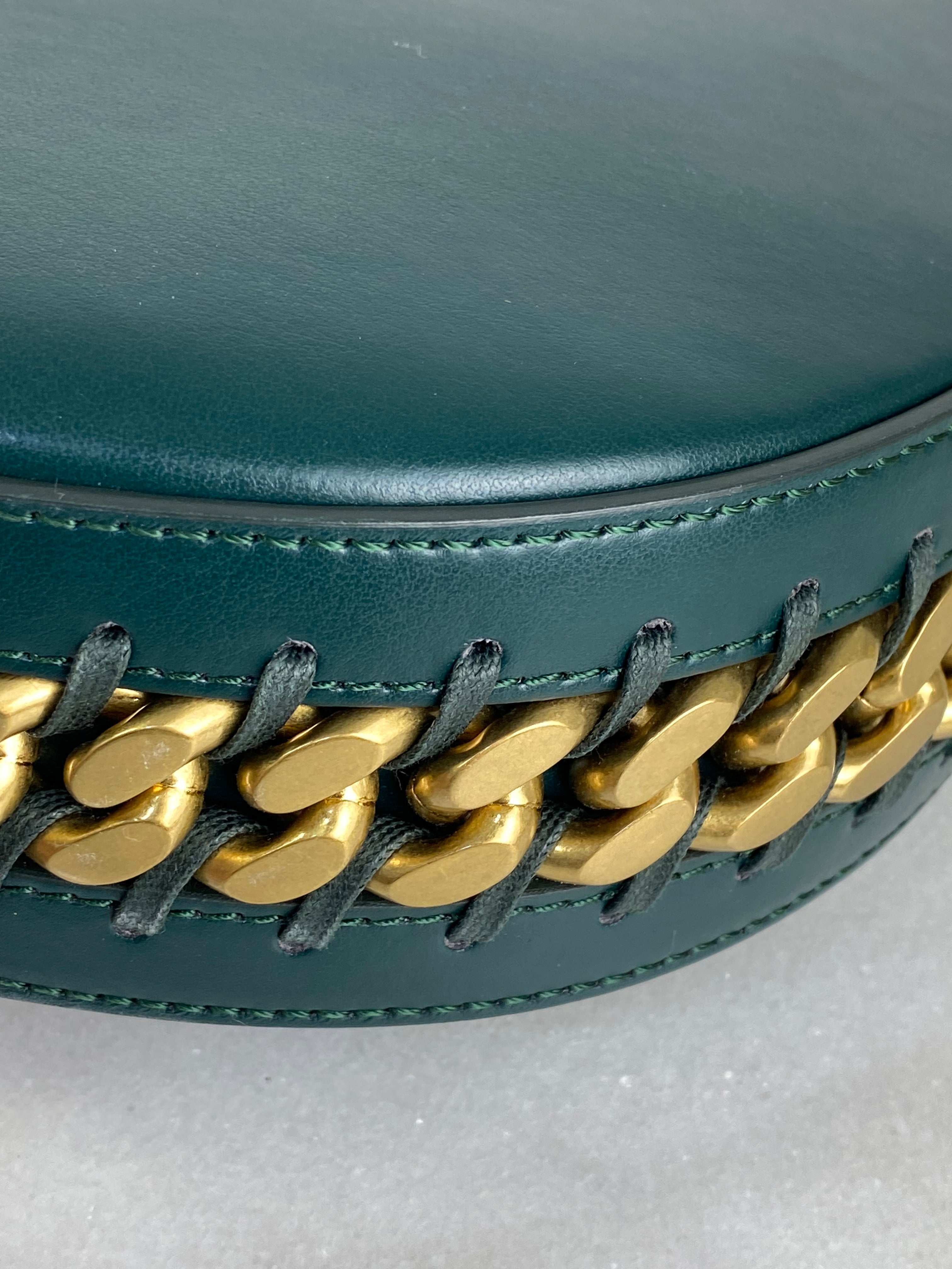 Stella Mccartney Dark Green Frayme Medium Flap Shoulder Bag