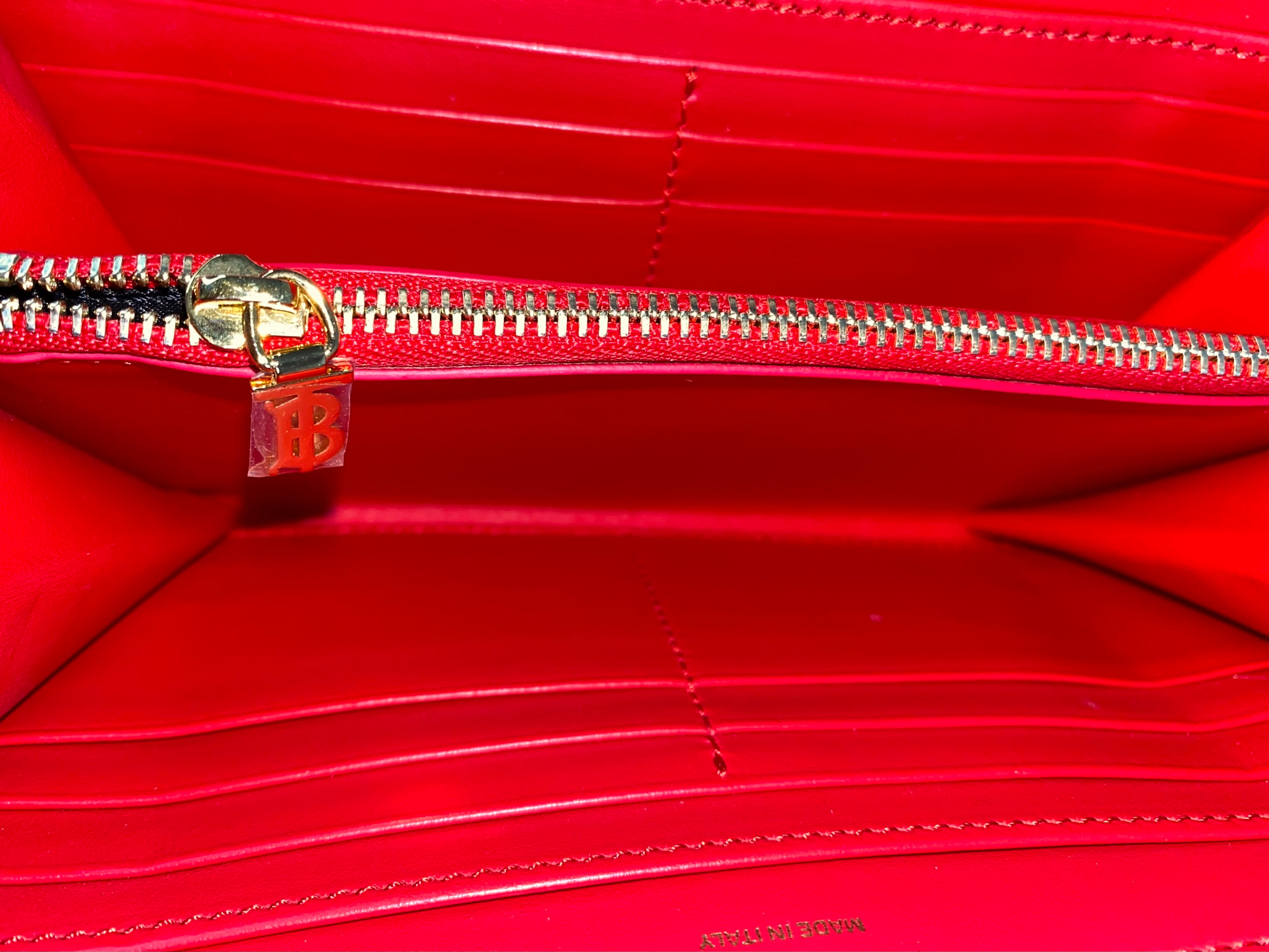 Burberry Red London TB Round Zip Long Wallet-wallet-Burberry-The Closet Egypt