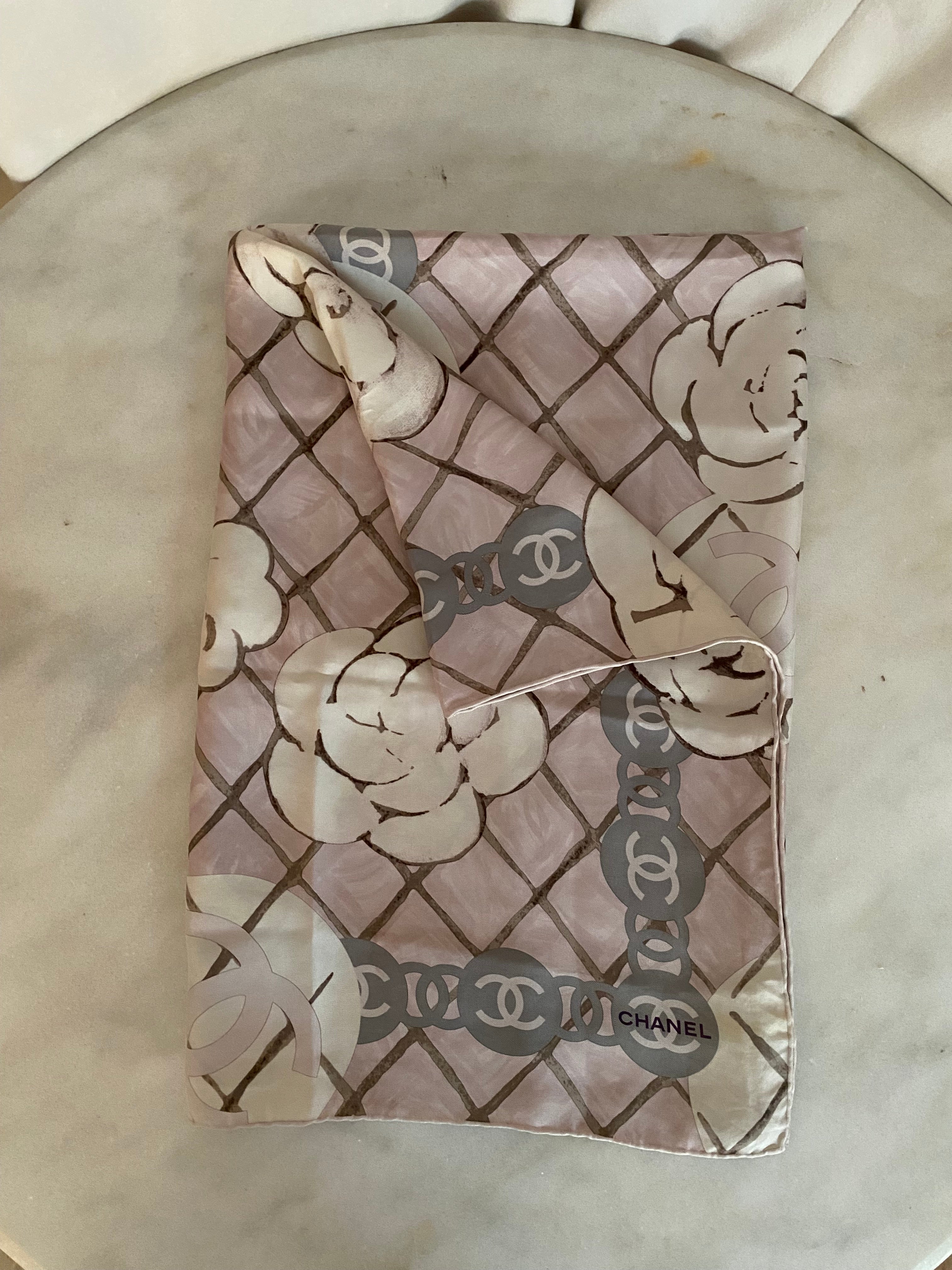 Chanel Bicolor Silk Scarf-Scarf-Chanel-The Closet Egypt