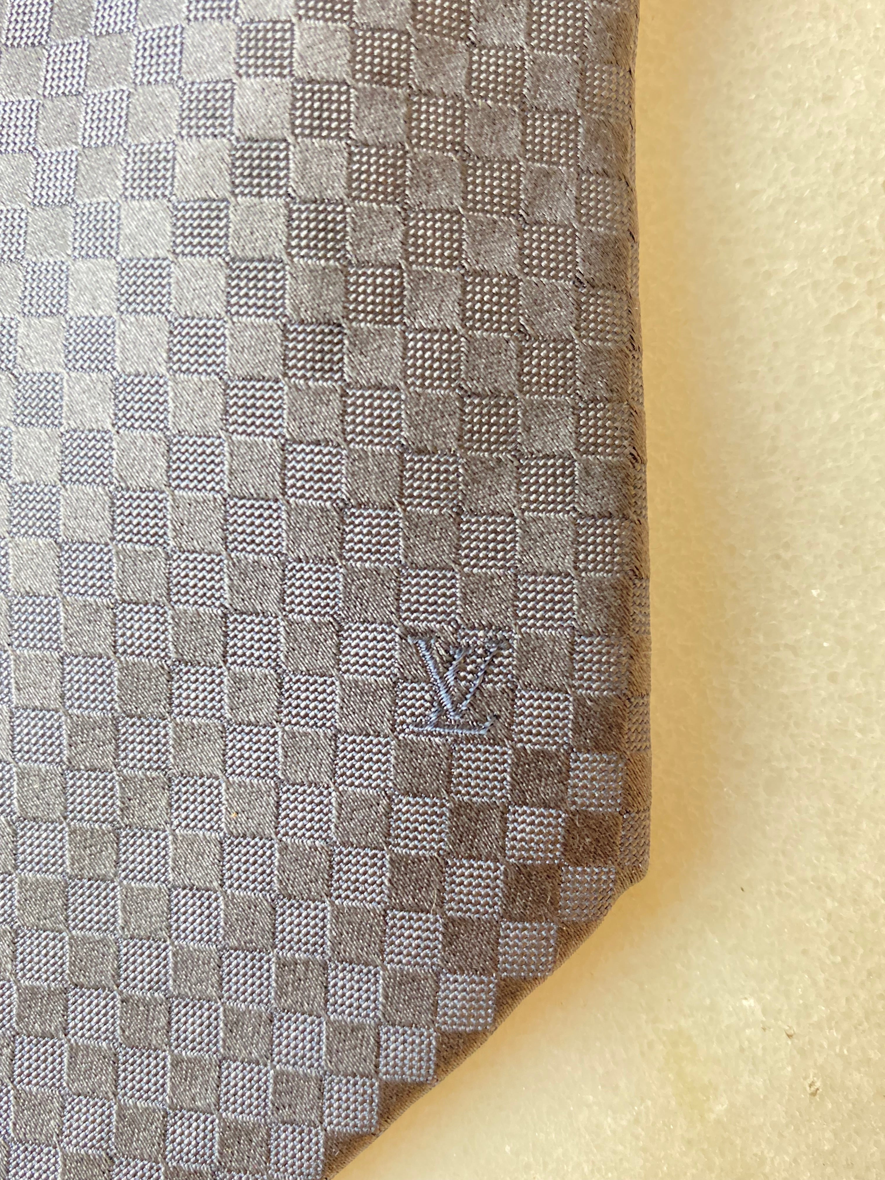 Louis Vuitton Damier Gray Squared Classic Tie-Neck Tie-Louis Vuitton-The Closet Egypt