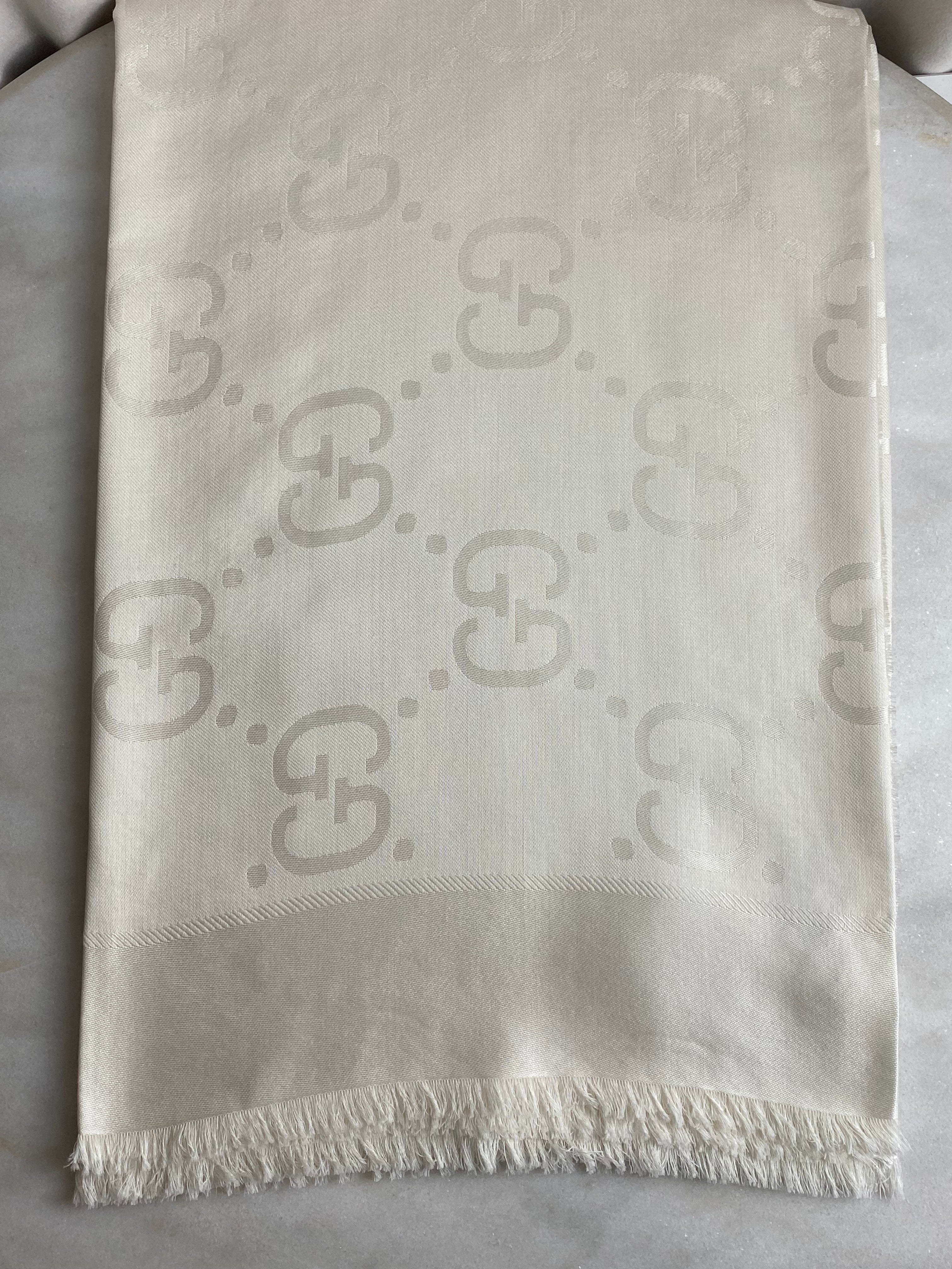 Gucci Off White GG Bamboo Scarf-Scarf-Gucci-The Closet Egypt