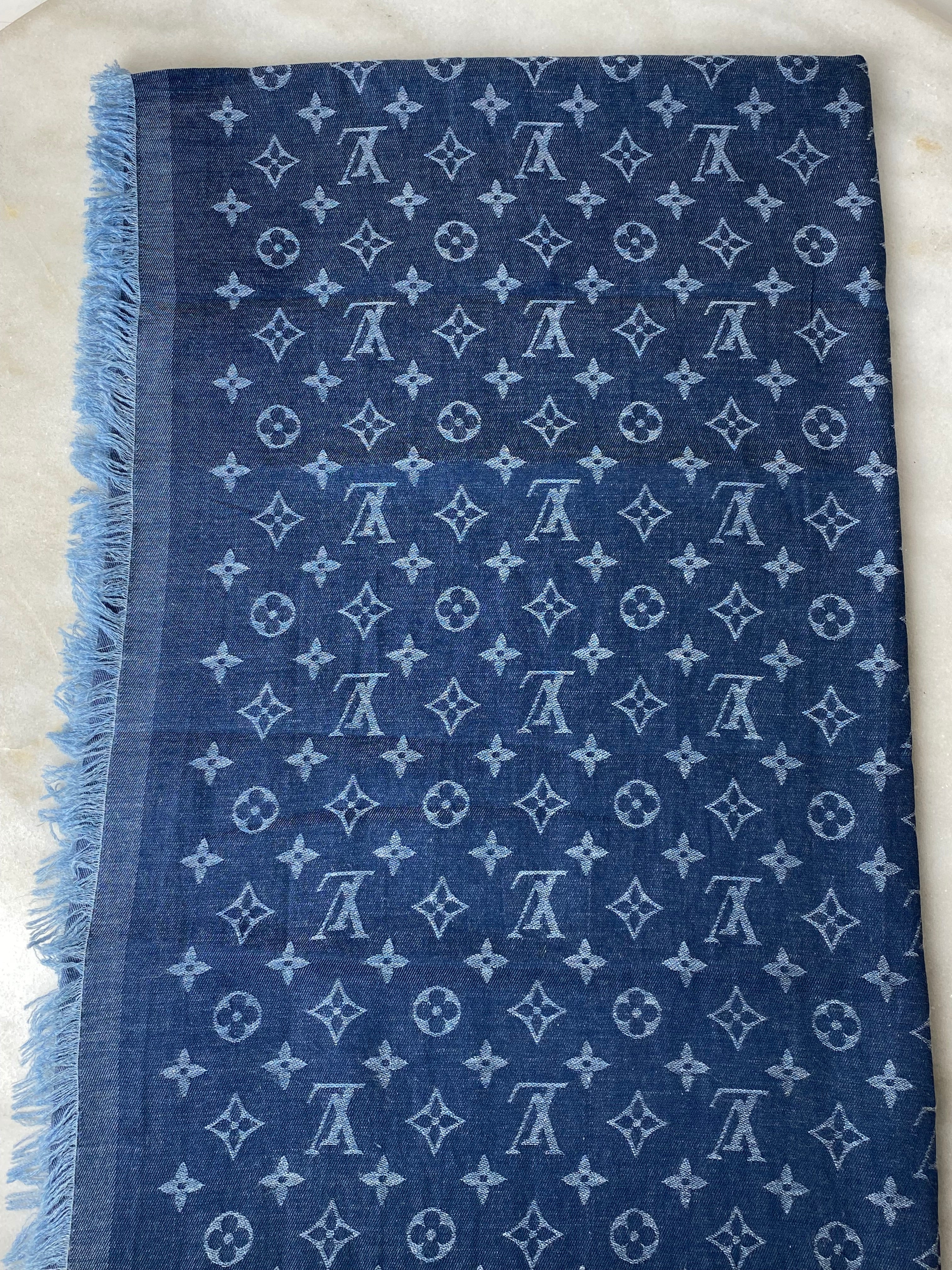 Louis Vuitton Monogram Denim Rectangle Long Scarf-Scarf-Louis Vuitton-The Closet Egypt