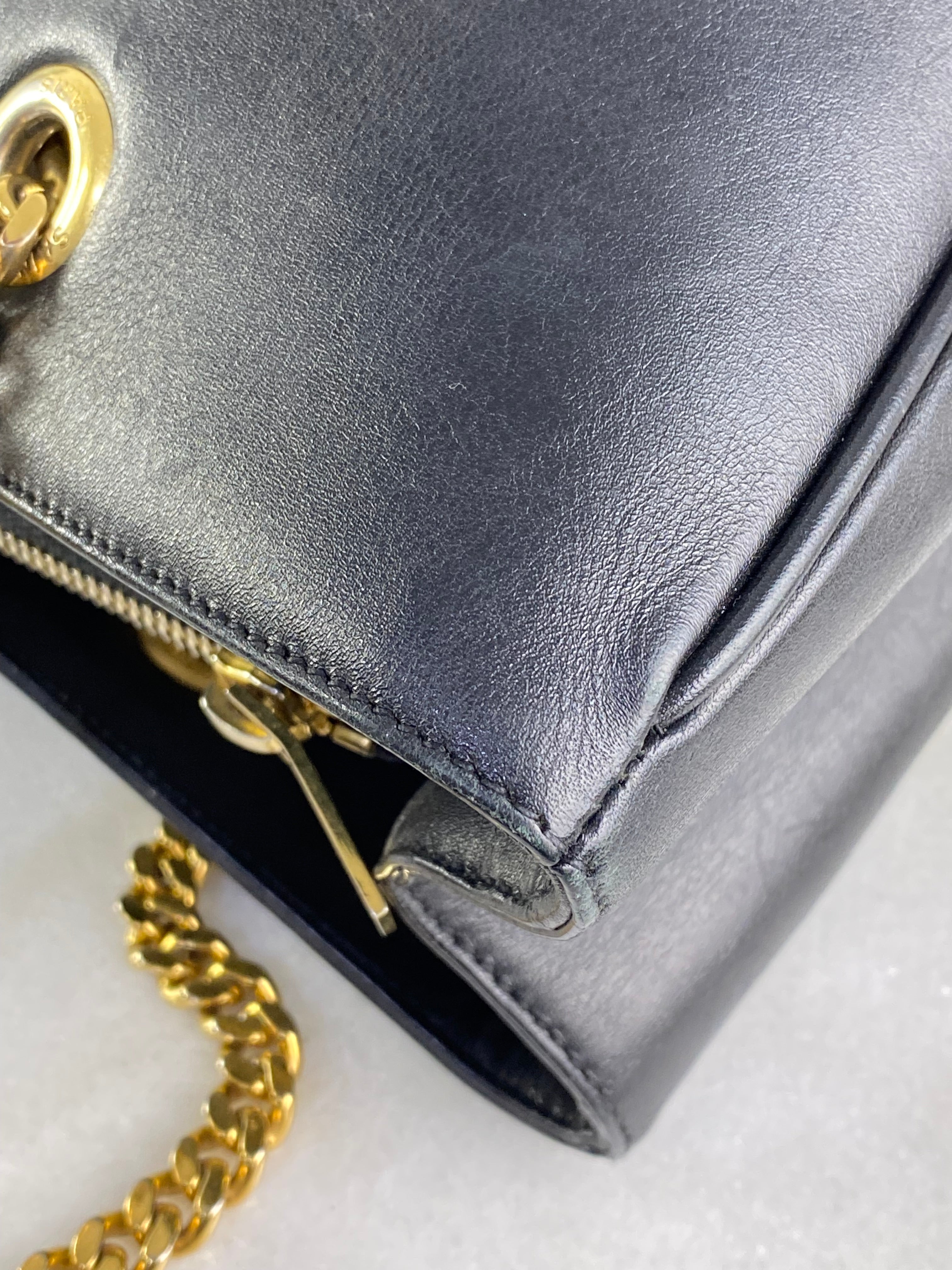 YSL Black Monogram Shopper Tote Bag