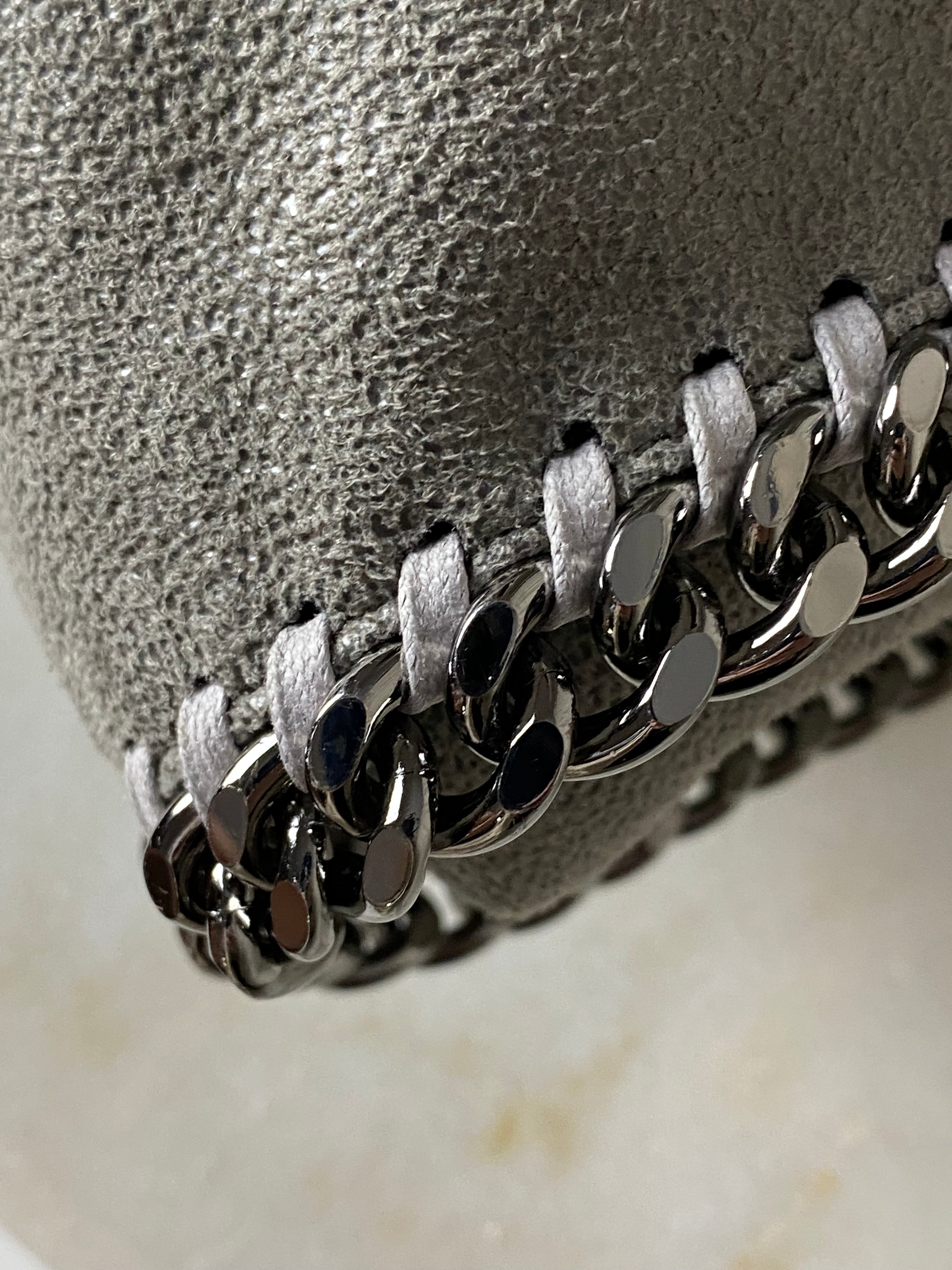 Stella Mccartney Grey Falabella Shoulder Bag W/ 2 Chain-handbag-Stella Mccartney-The Closet Egypt