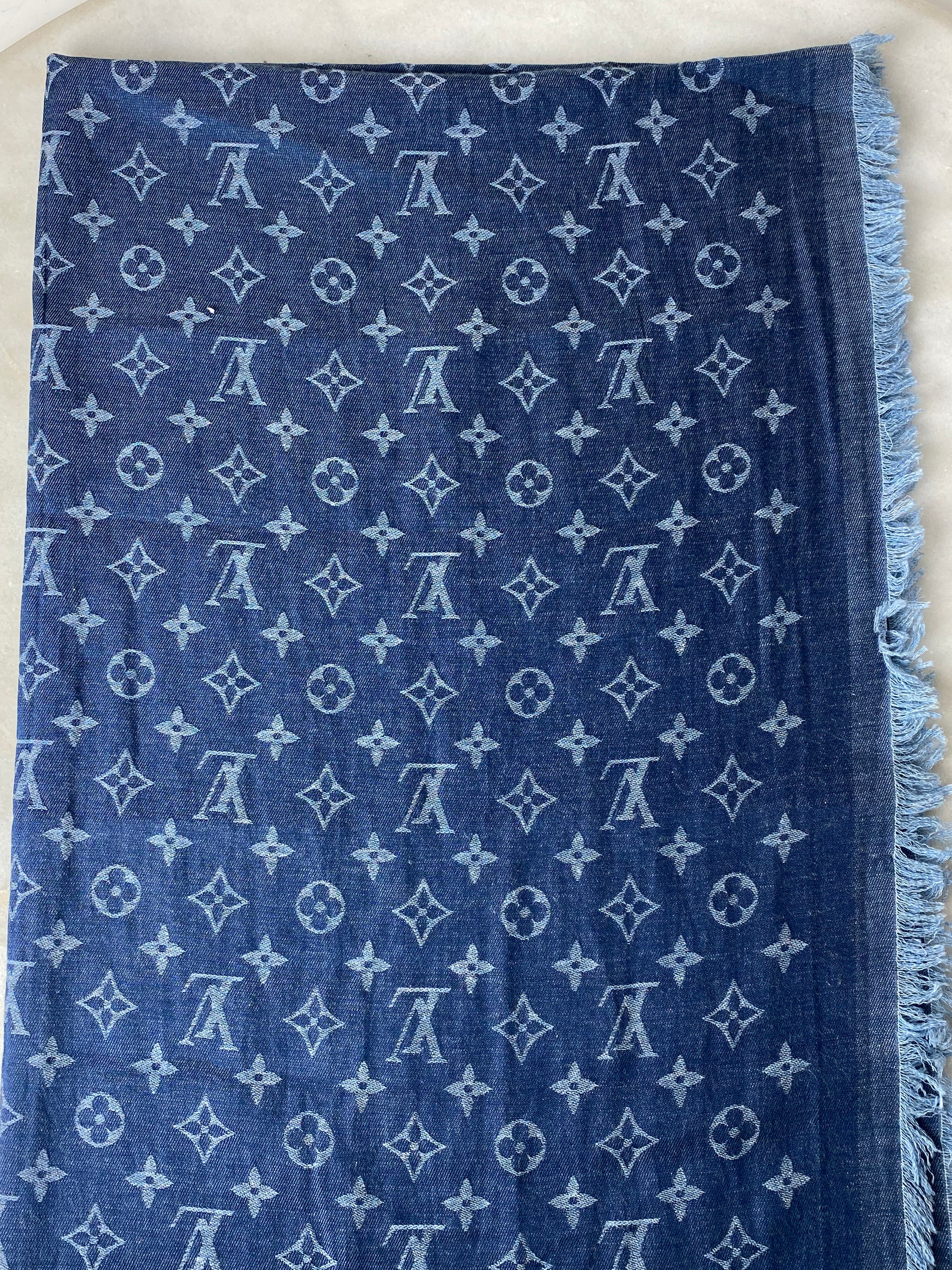 Louis Vuitton Monogram Denim Rectangle Long Scarf-Scarf-Louis Vuitton-The Closet Egypt