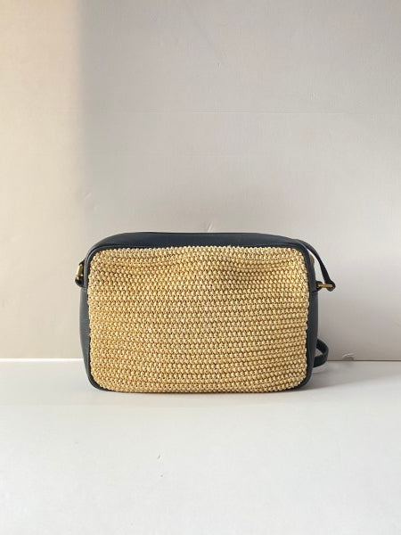 YSL Bicolor Raffia Lou Camera Bag-handbag-YSL-The Closet Egypt