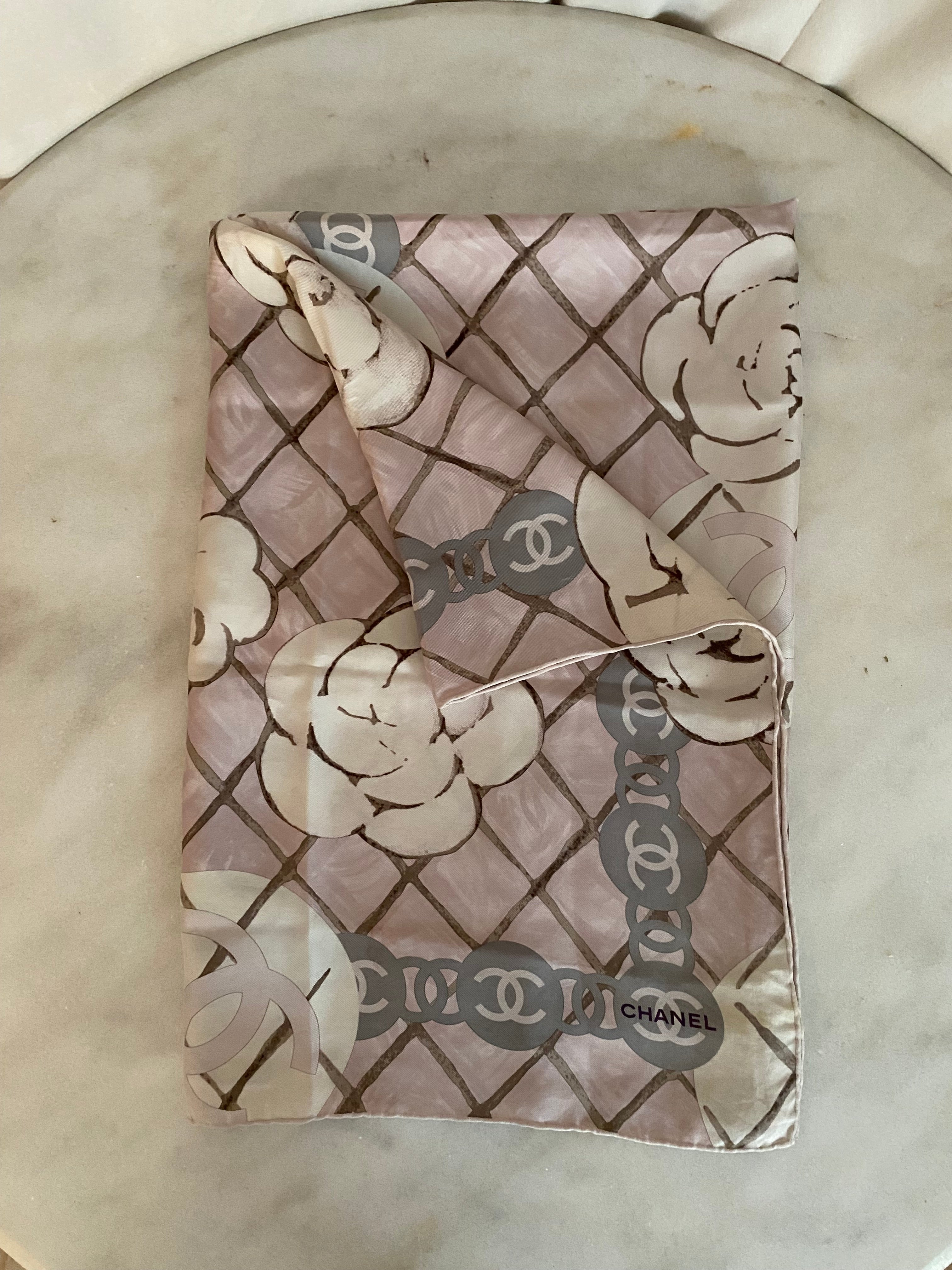 Chanel Bicolor Silk Scarf-Scarf-Chanel-The Closet Egypt