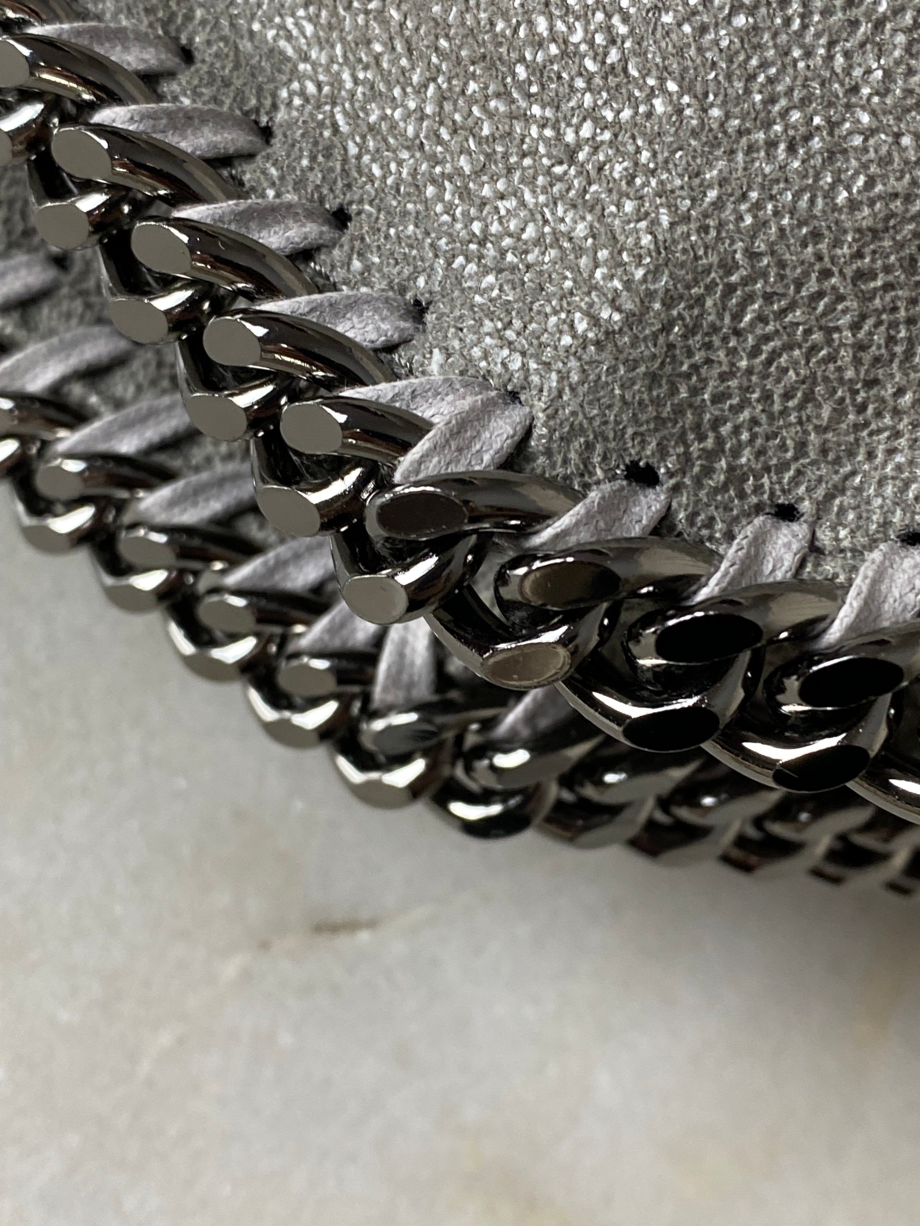 Stella Mccartney Grey Falabella Shoulder Bag W/ 2 Chain-handbag-Stella Mccartney-The Closet Egypt