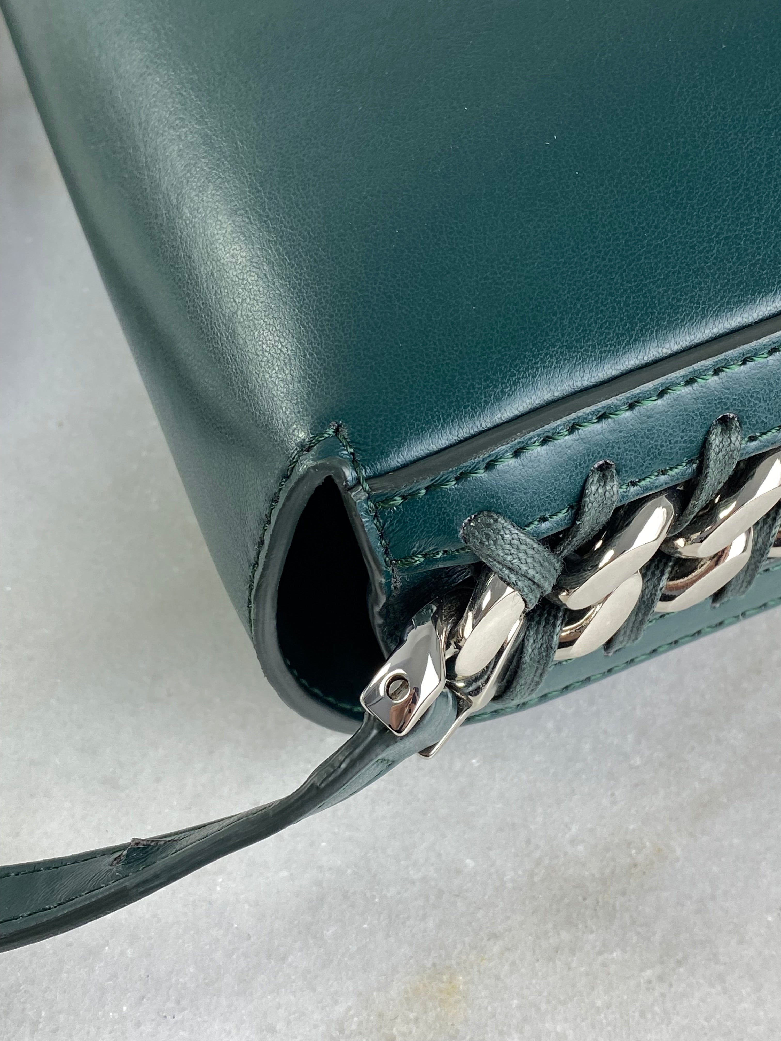 Stella Mccartney Dark Green Frayme Medium Flap Shoulder Bag