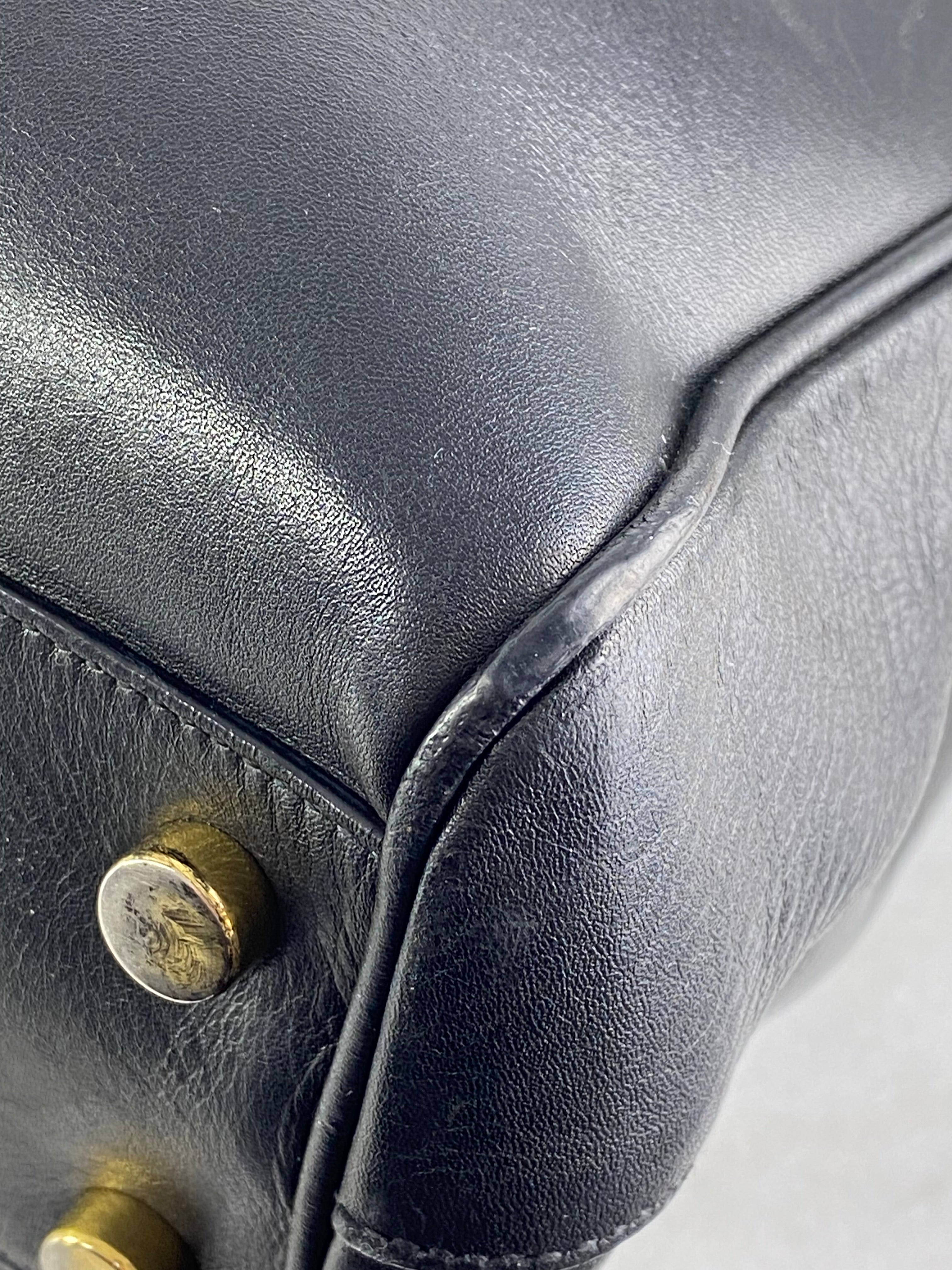 YSL Black Monogram Shopper Tote Bag