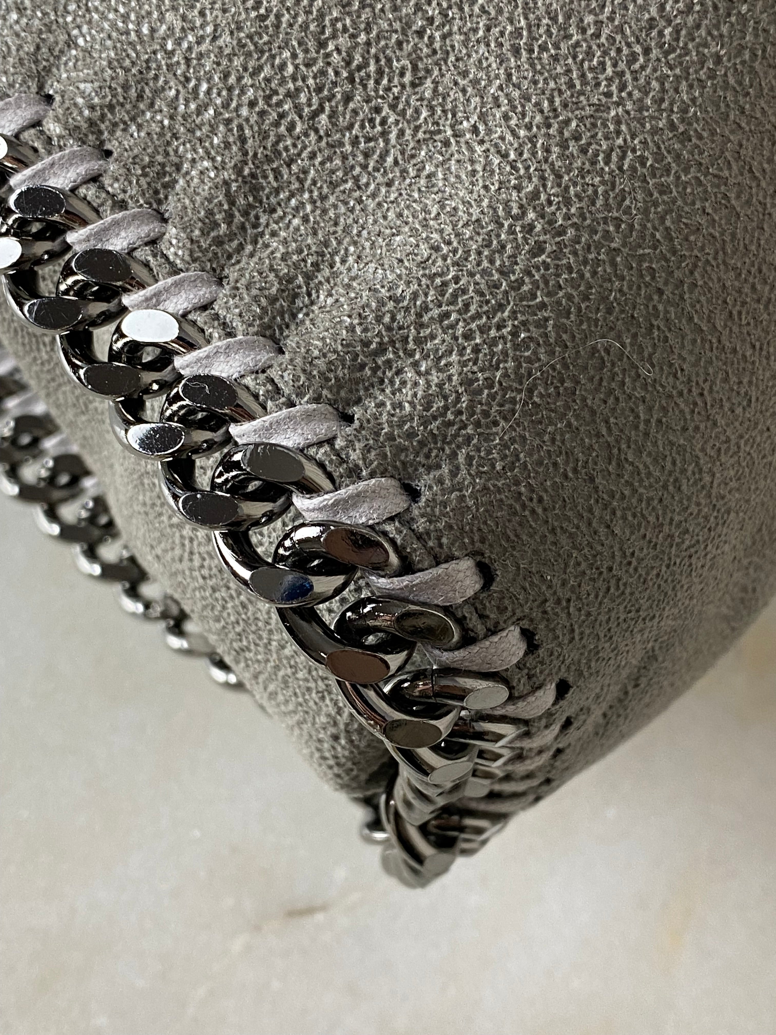 Stella Mccartney Grey Falabella Shoulder Bag W/ 2 Chain-handbag-Stella Mccartney-The Closet Egypt
