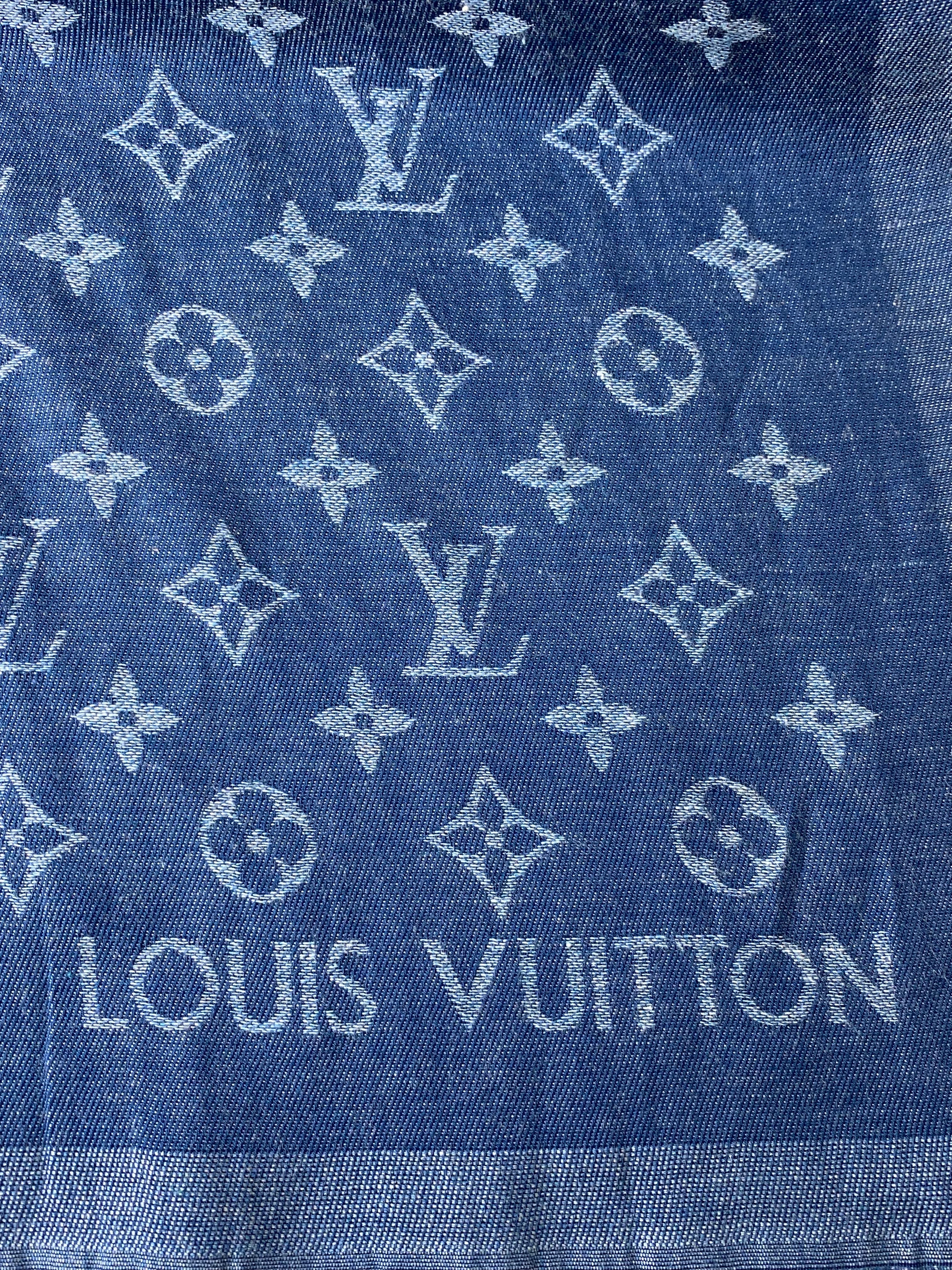 Louis Vuitton Monogram Denim Rectangle Long Scarf-Scarf-Louis Vuitton-The Closet Egypt