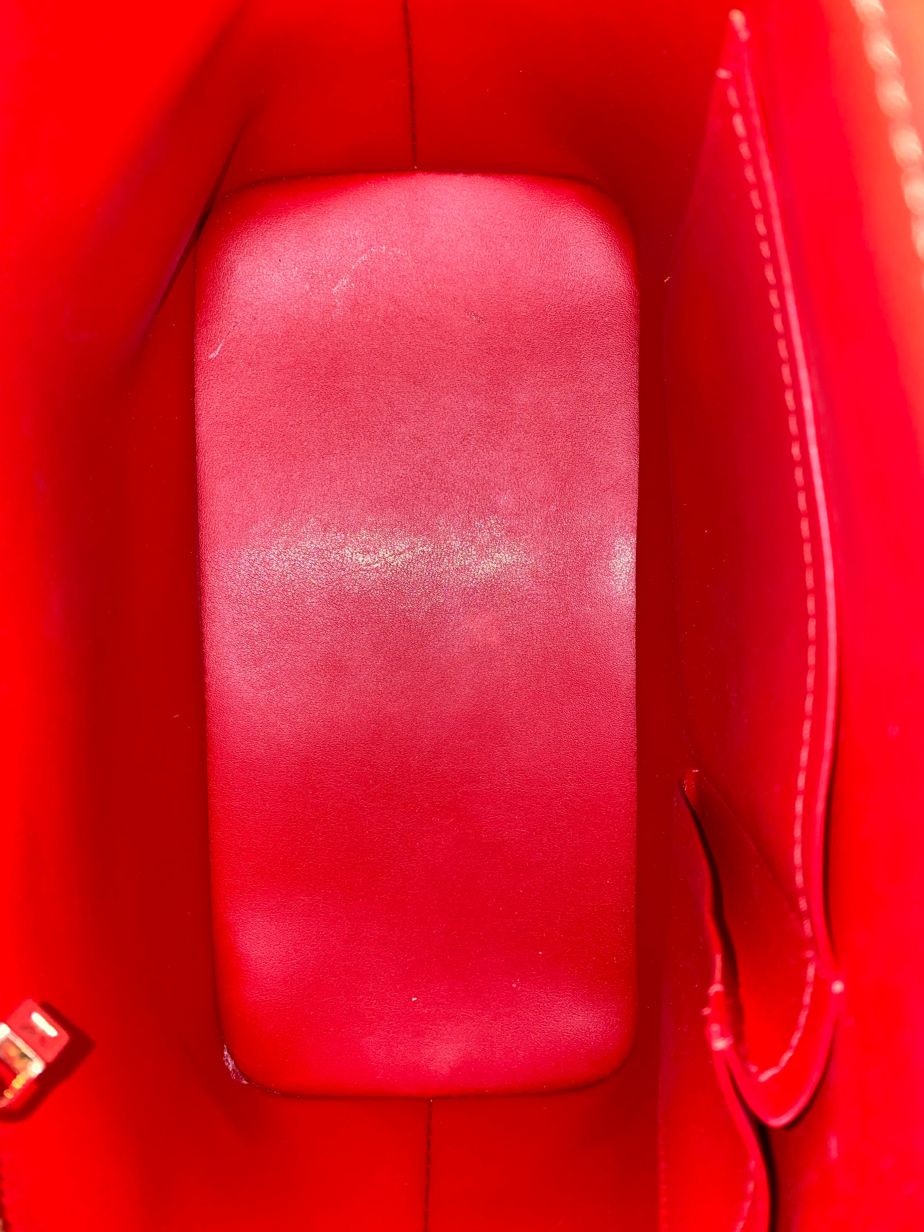 Louis Vuitton Red Monogram Vernis Houston Tote Bag