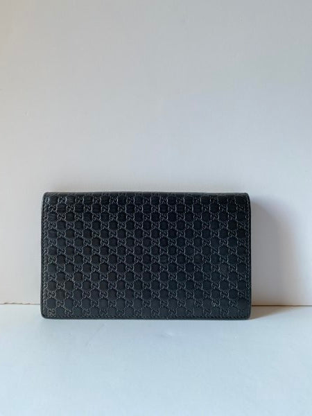 Gucci Black GG Microguccissima Logo Crossbody WOC-Wallet Chain-Gucci-The Closet Egypt